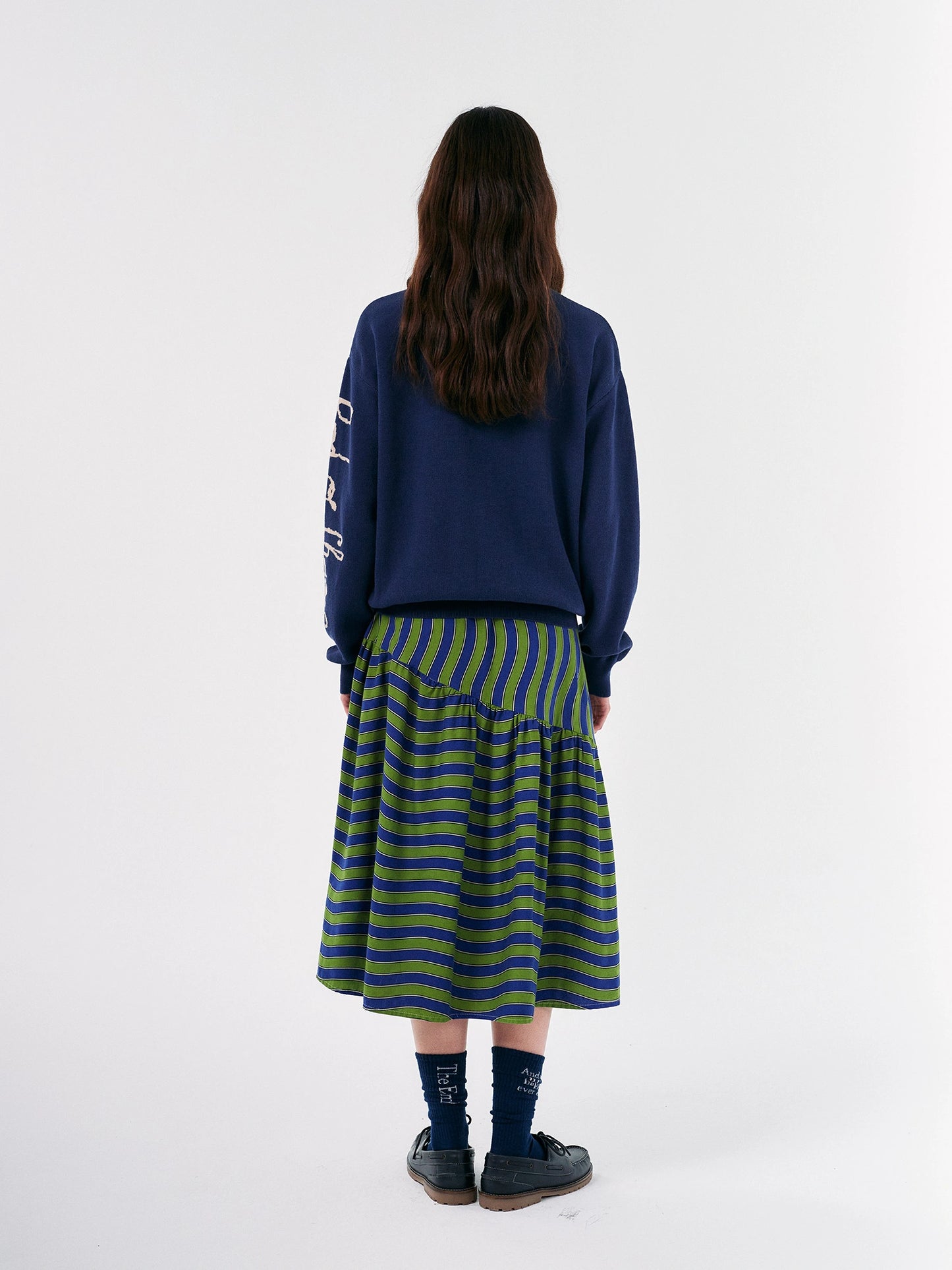 Multicolour Waves printed flared skirt