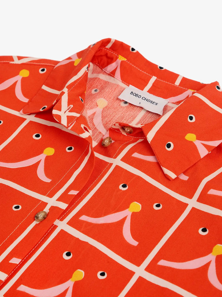 Vestit camisero estampat Abstract Cat Smile