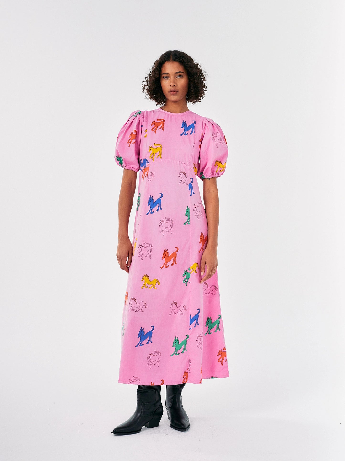 Wonder Horse printed evase dress