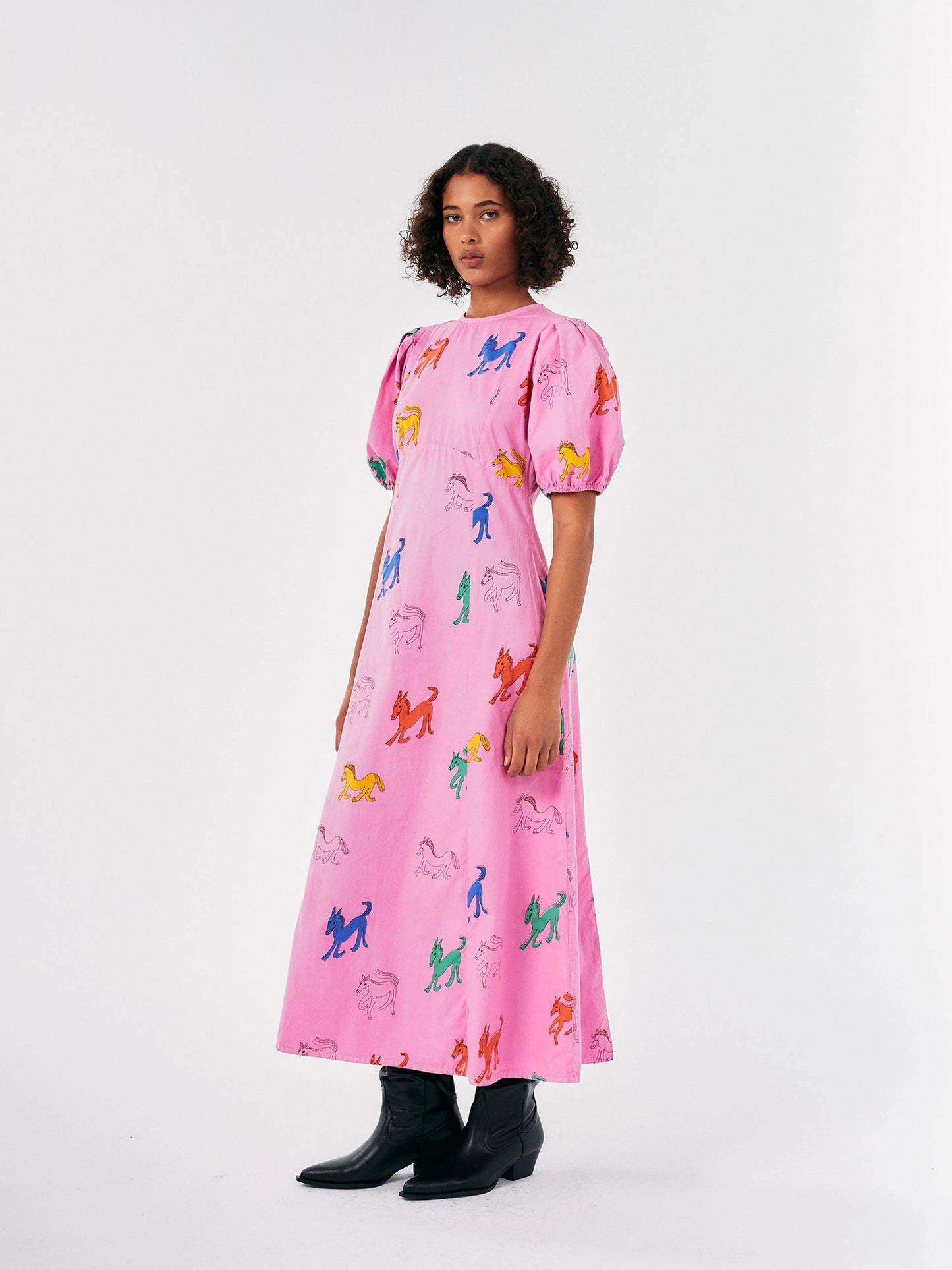 Wonder Horse printed evase dress