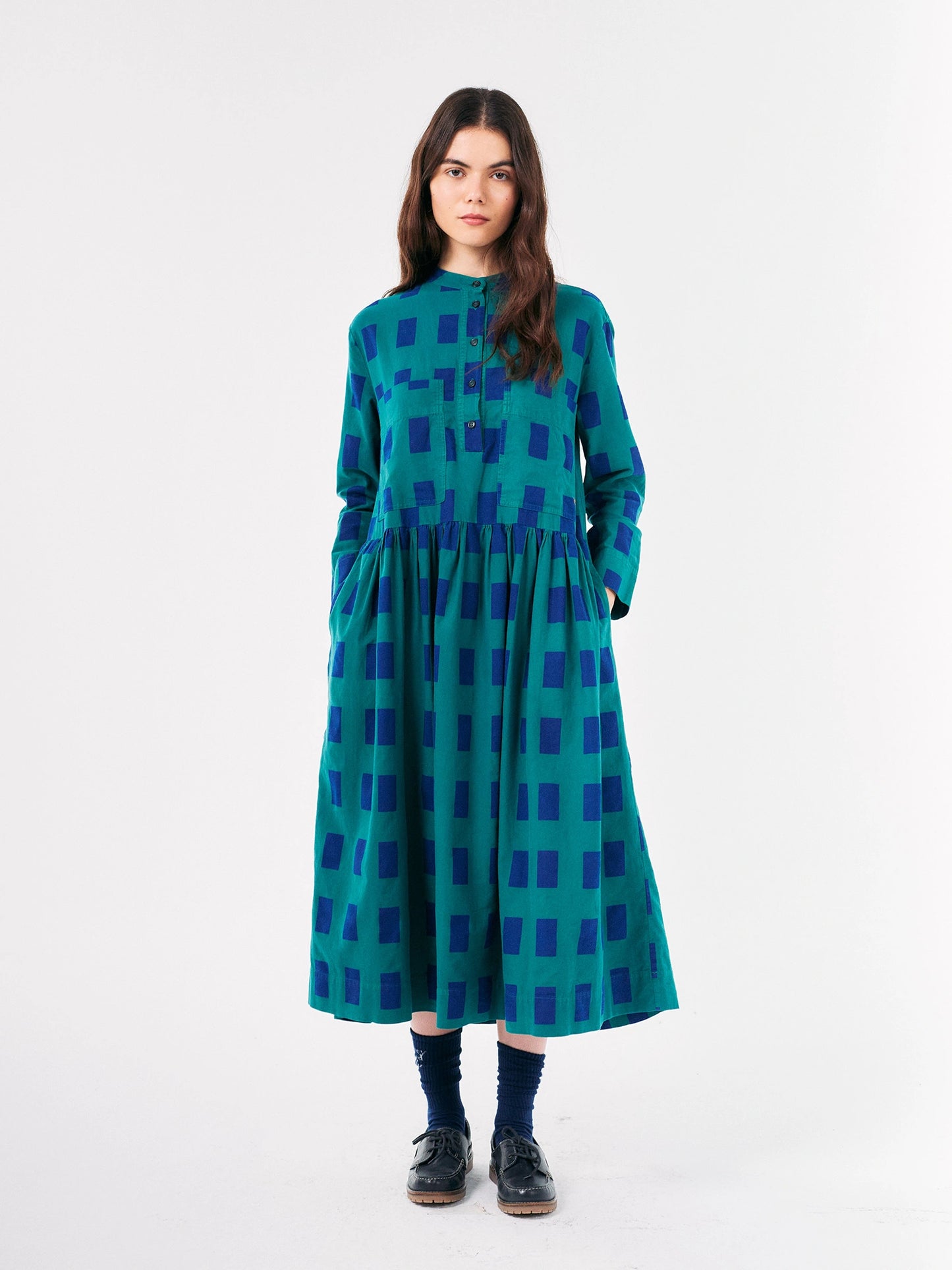 Checked loose fit dress