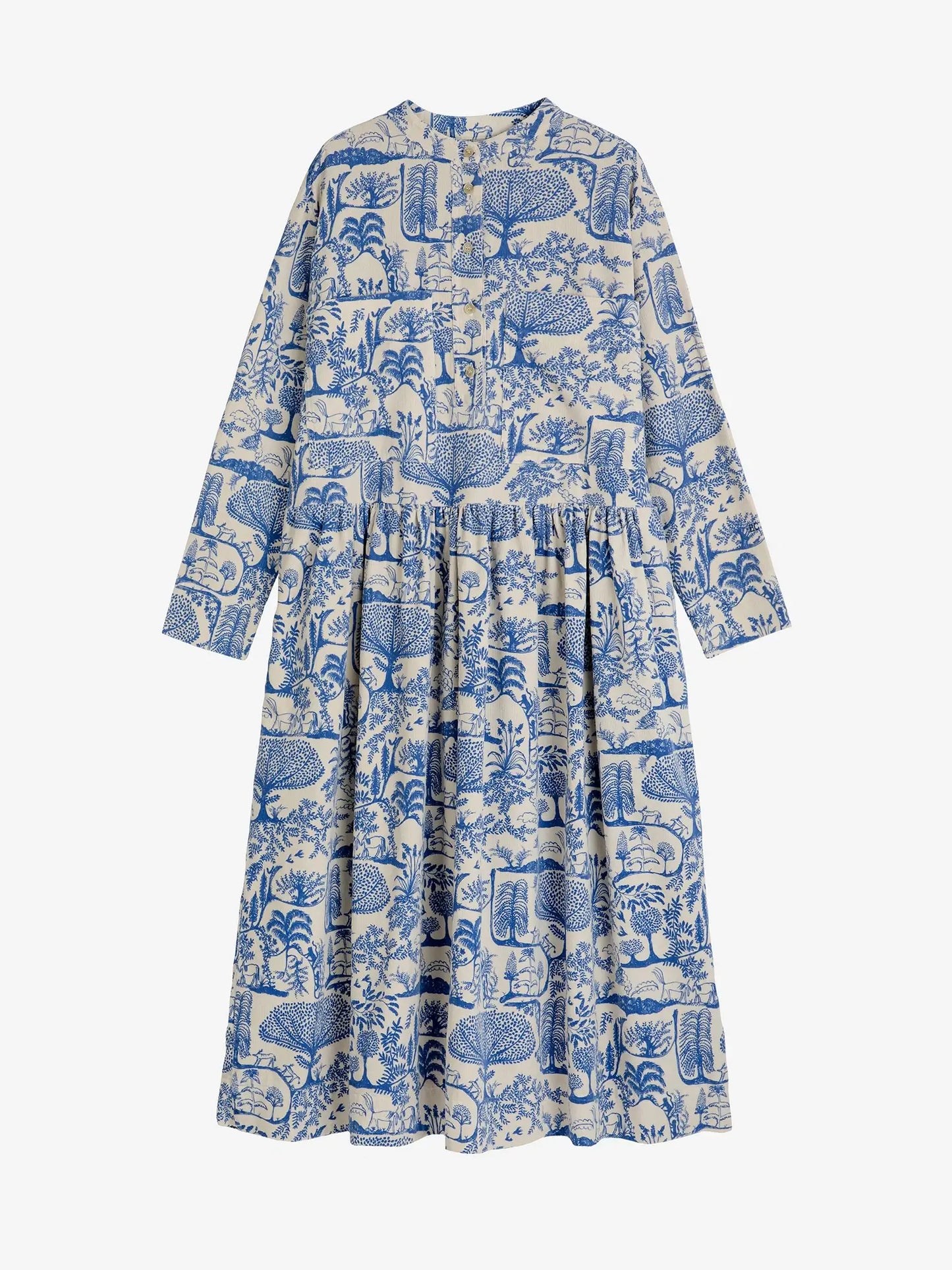 Wonderland printed corduroy loose fit dress