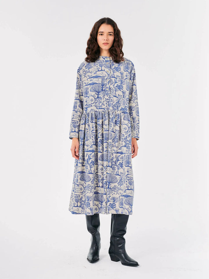 Wonderland printed corduroy loose fit dress