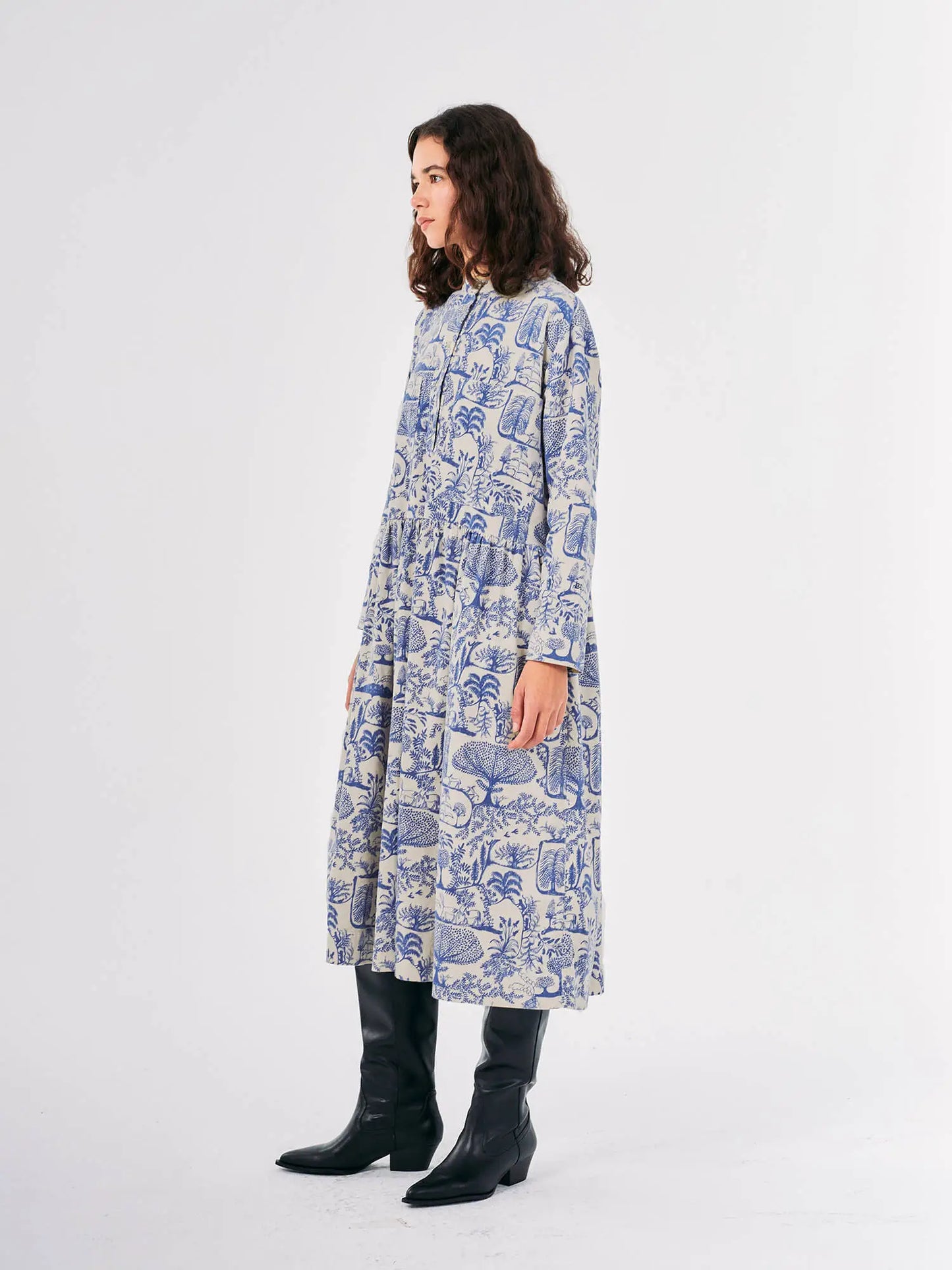 Wonderland printed corduroy loose fit dress