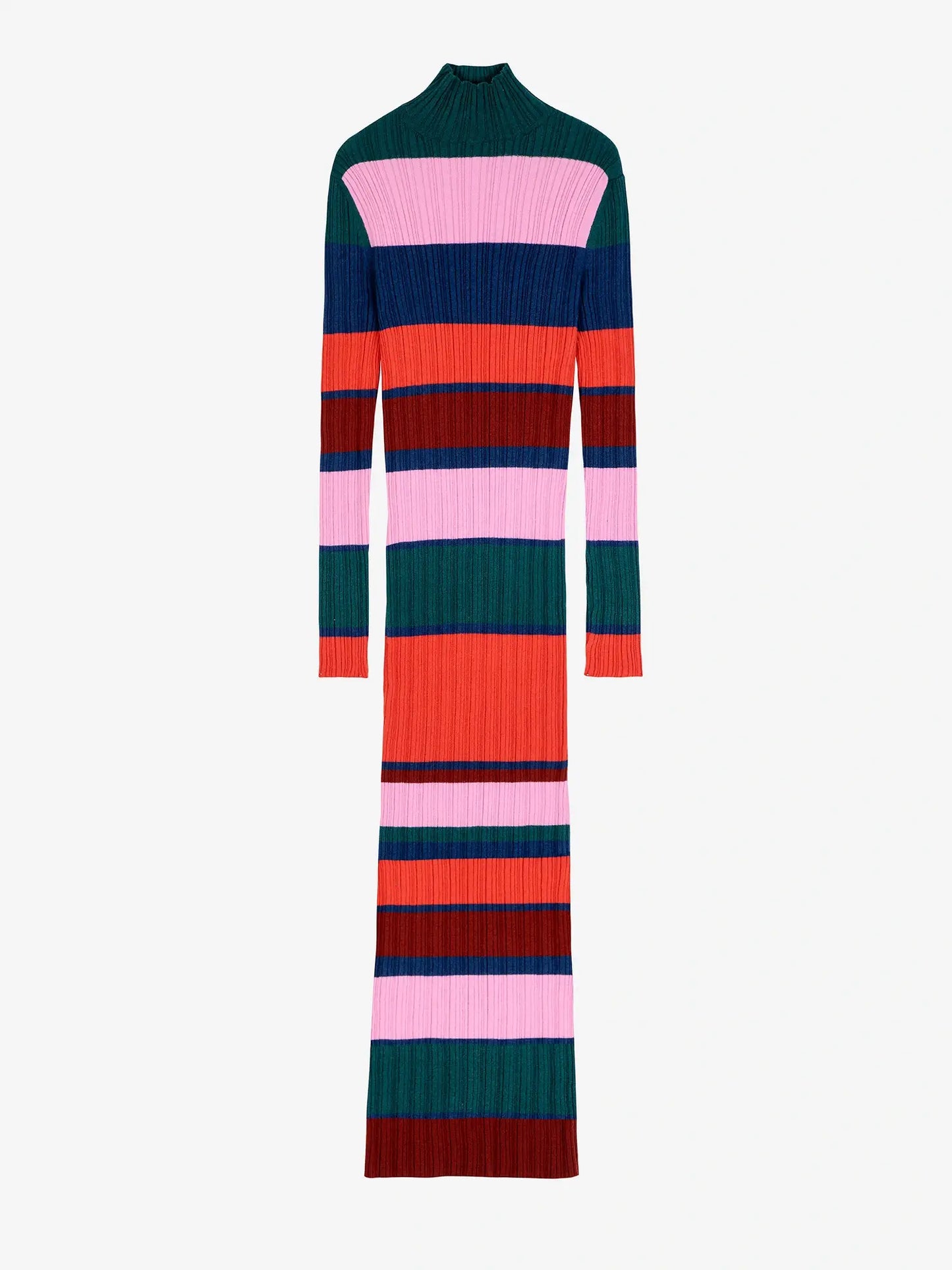 Multicolor striped knitted dress