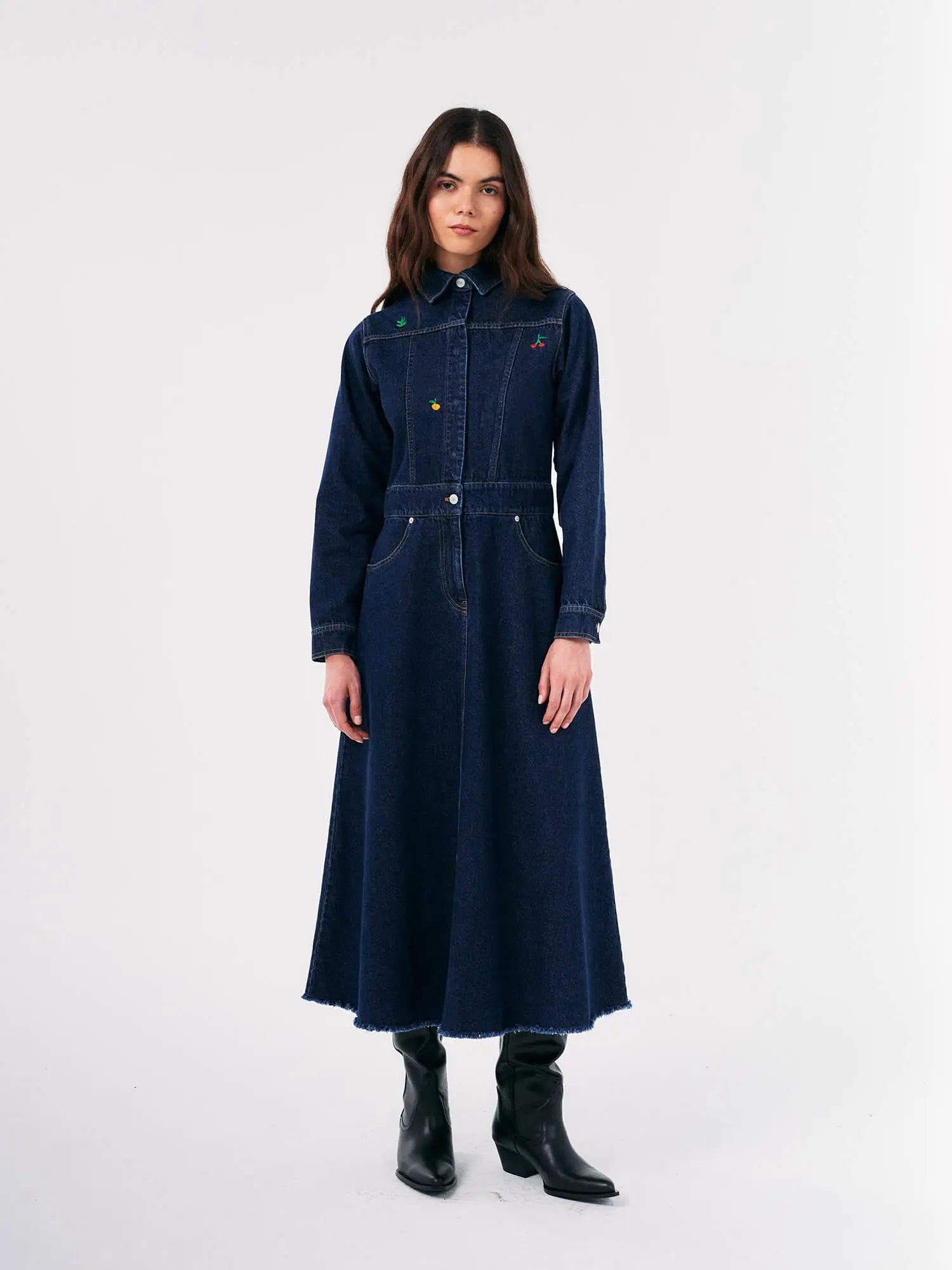Flared Denim Long Dress | Bobo Choses Flared Denim Long Dress | Bobo Choses