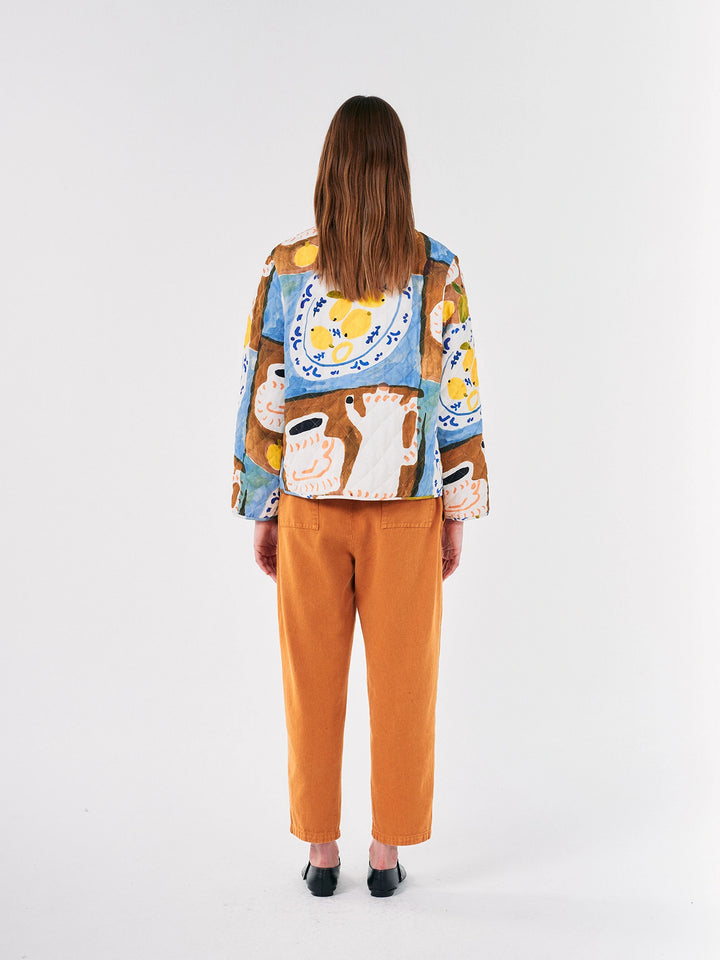 Jaqueta encoixinada estampada Abstract Tea Time