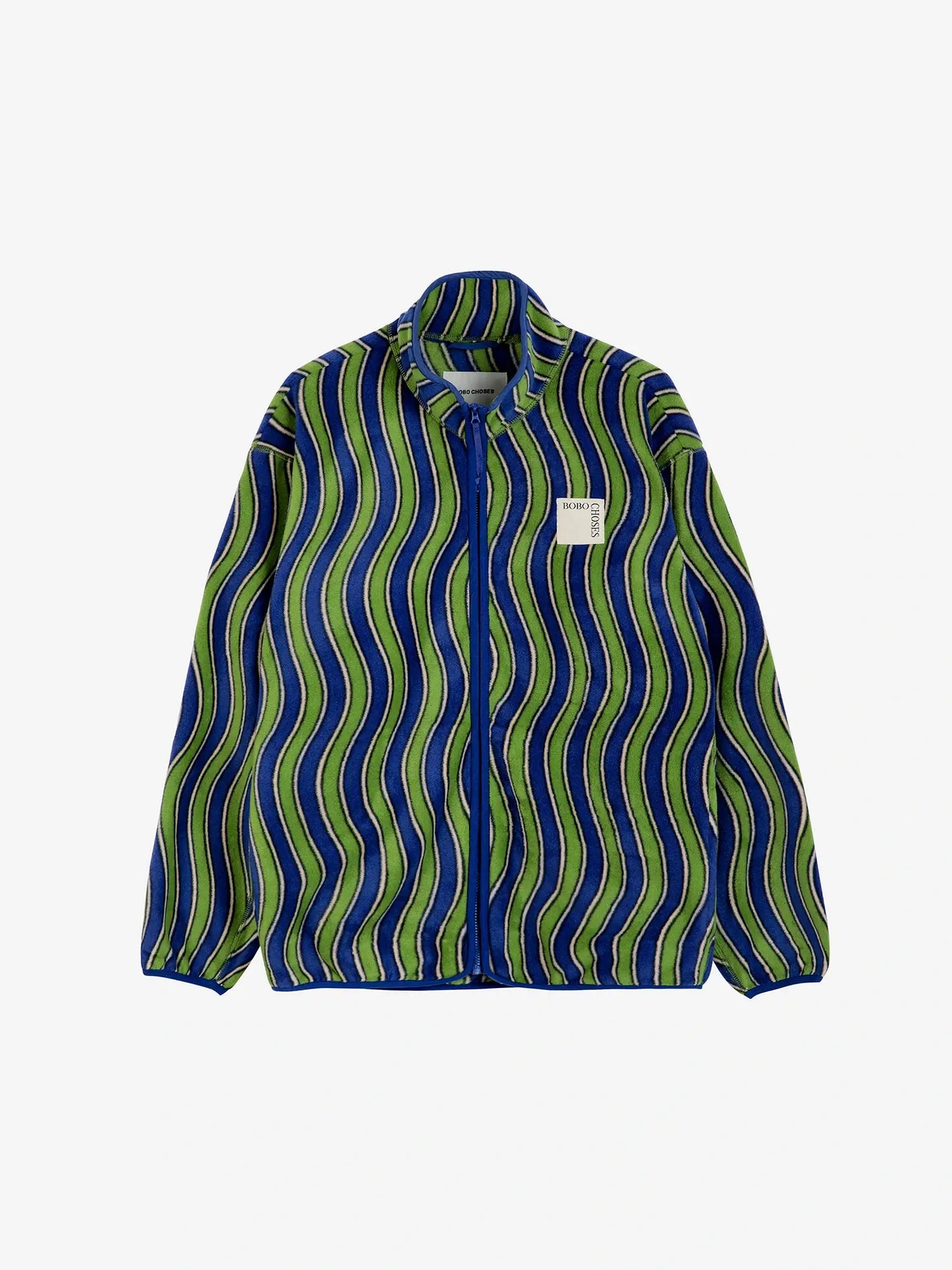 Multicolour Waves printed polar fleece