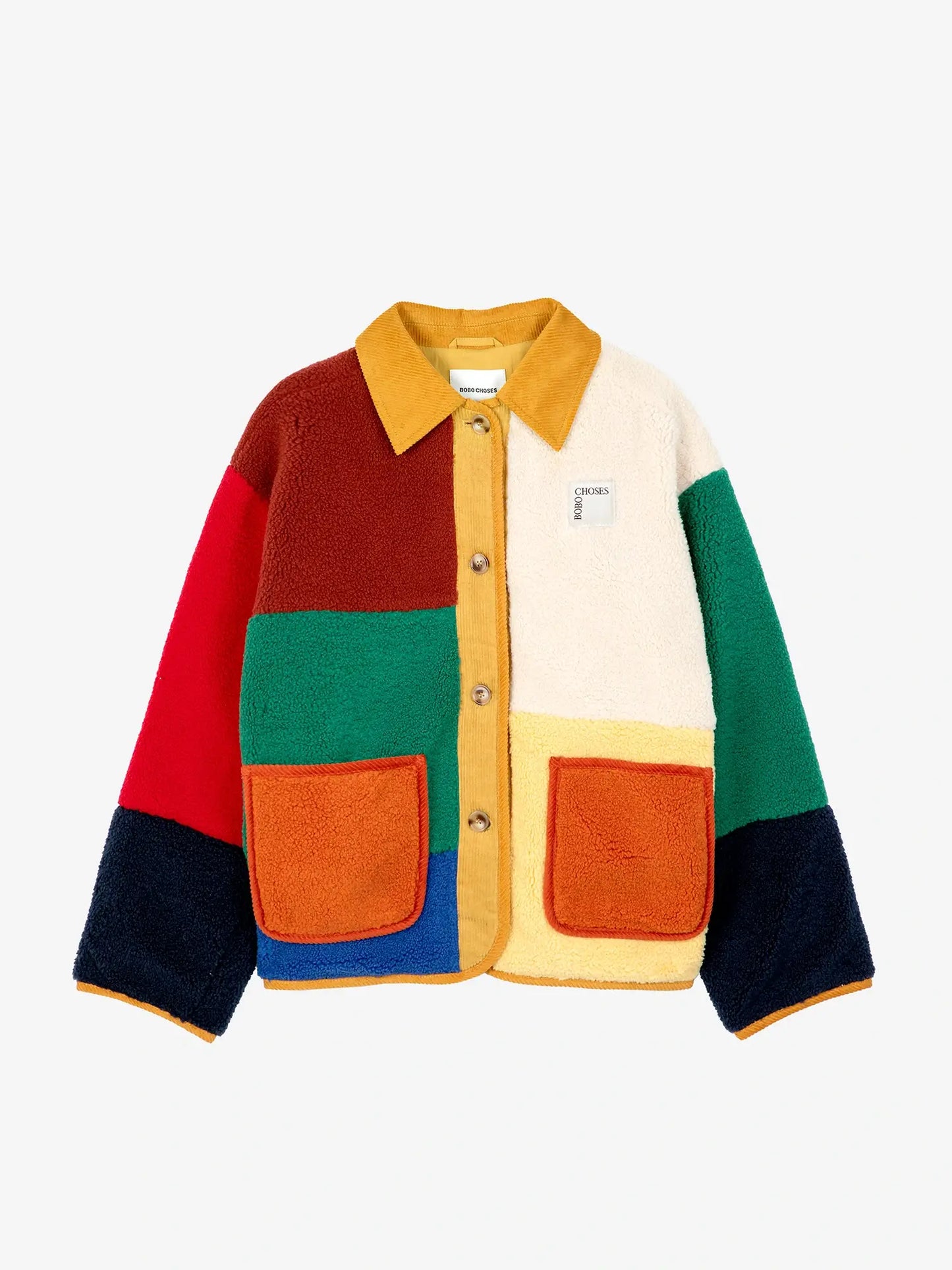 Color Block sheepskin jacket