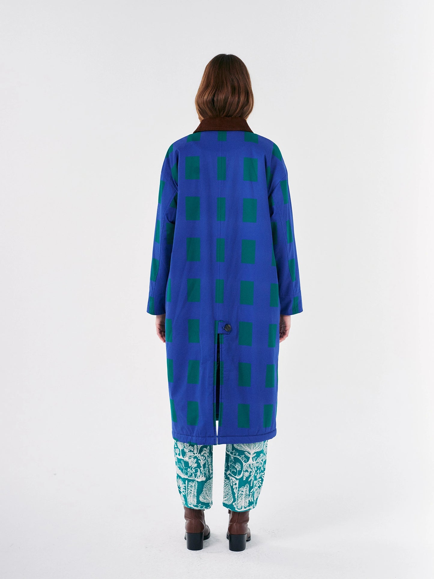 Color Game patched print long coat