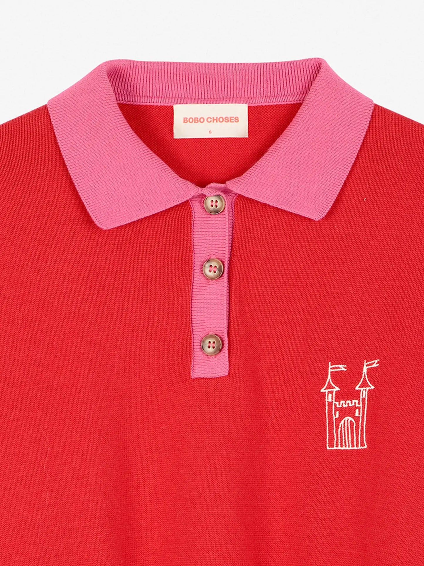 Colour block Faraway Castle polo jumper