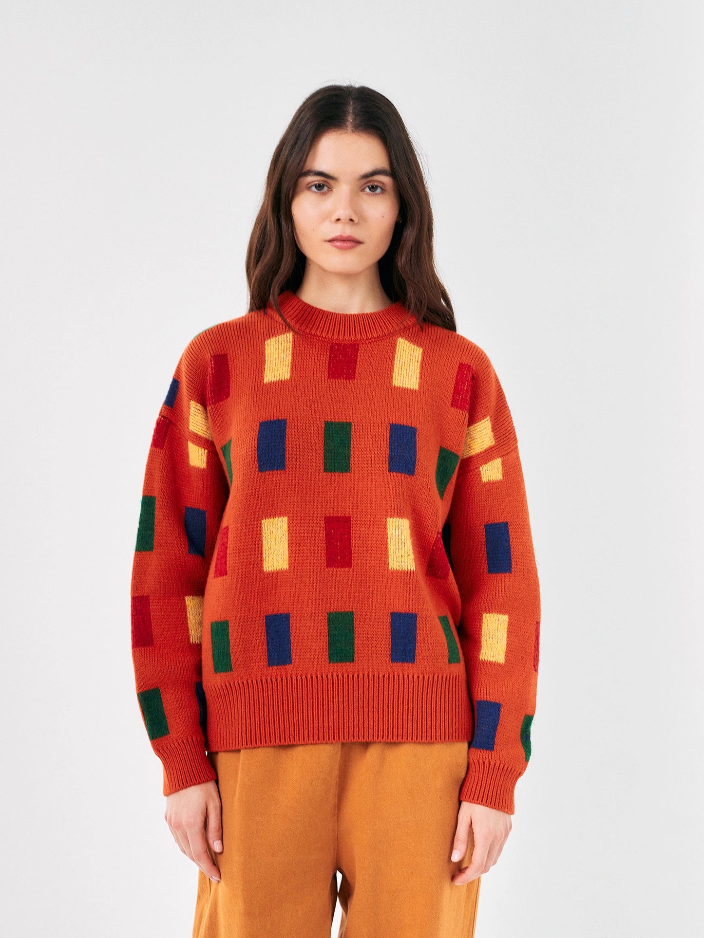 Color Game print jacquard jumper