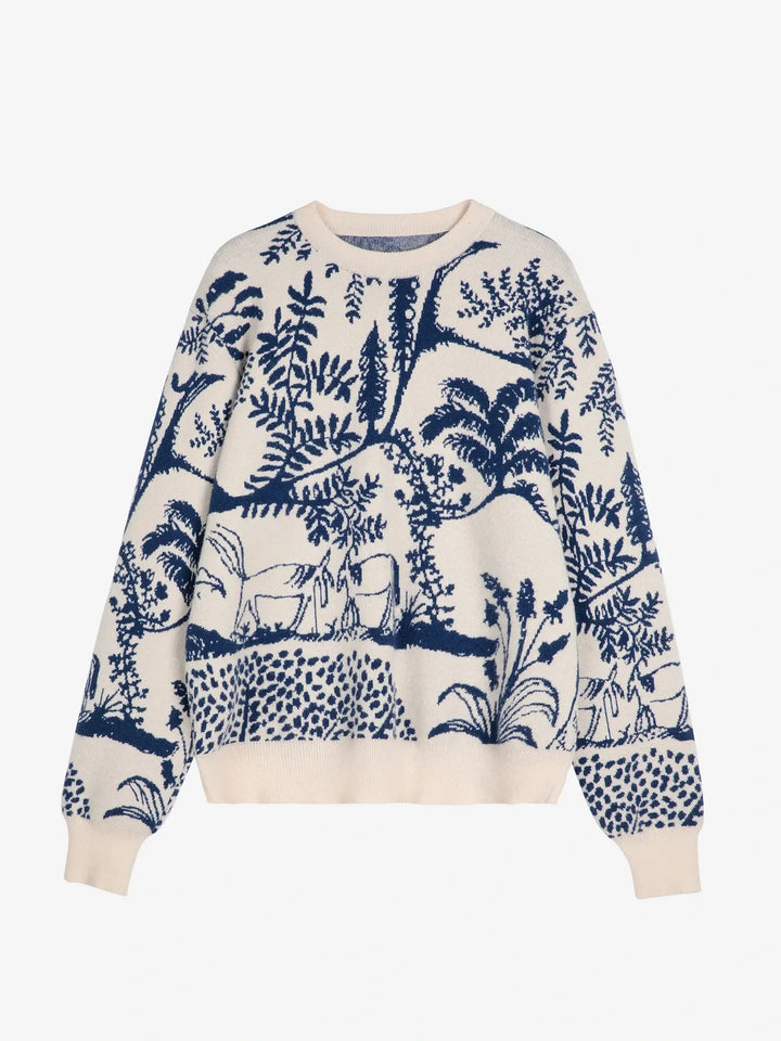 Wonderland Jacquard-Pullover mit geradem Schnitt