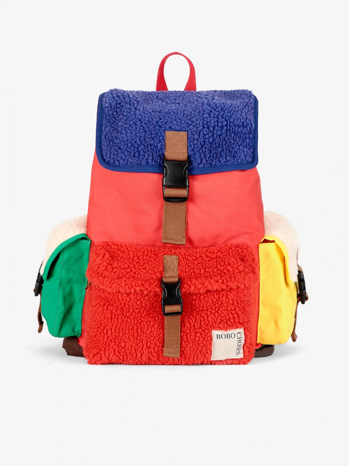 Rucksack aus Lammfell Color Block