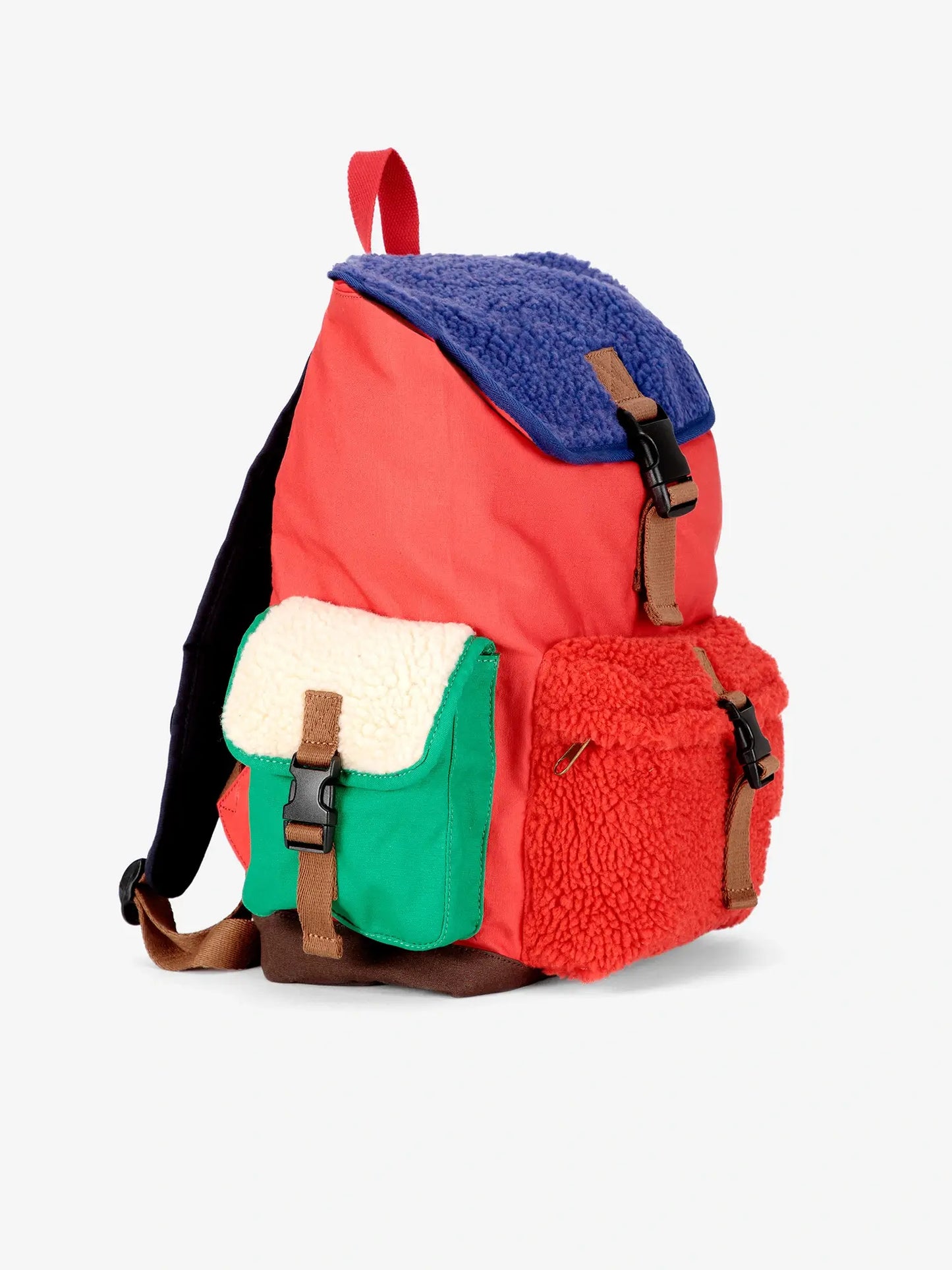 Rucksack aus Lammfell Color Block