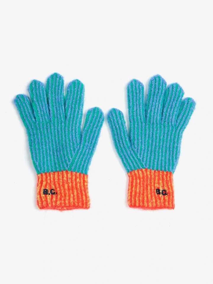 Color Stripes knitted gloves