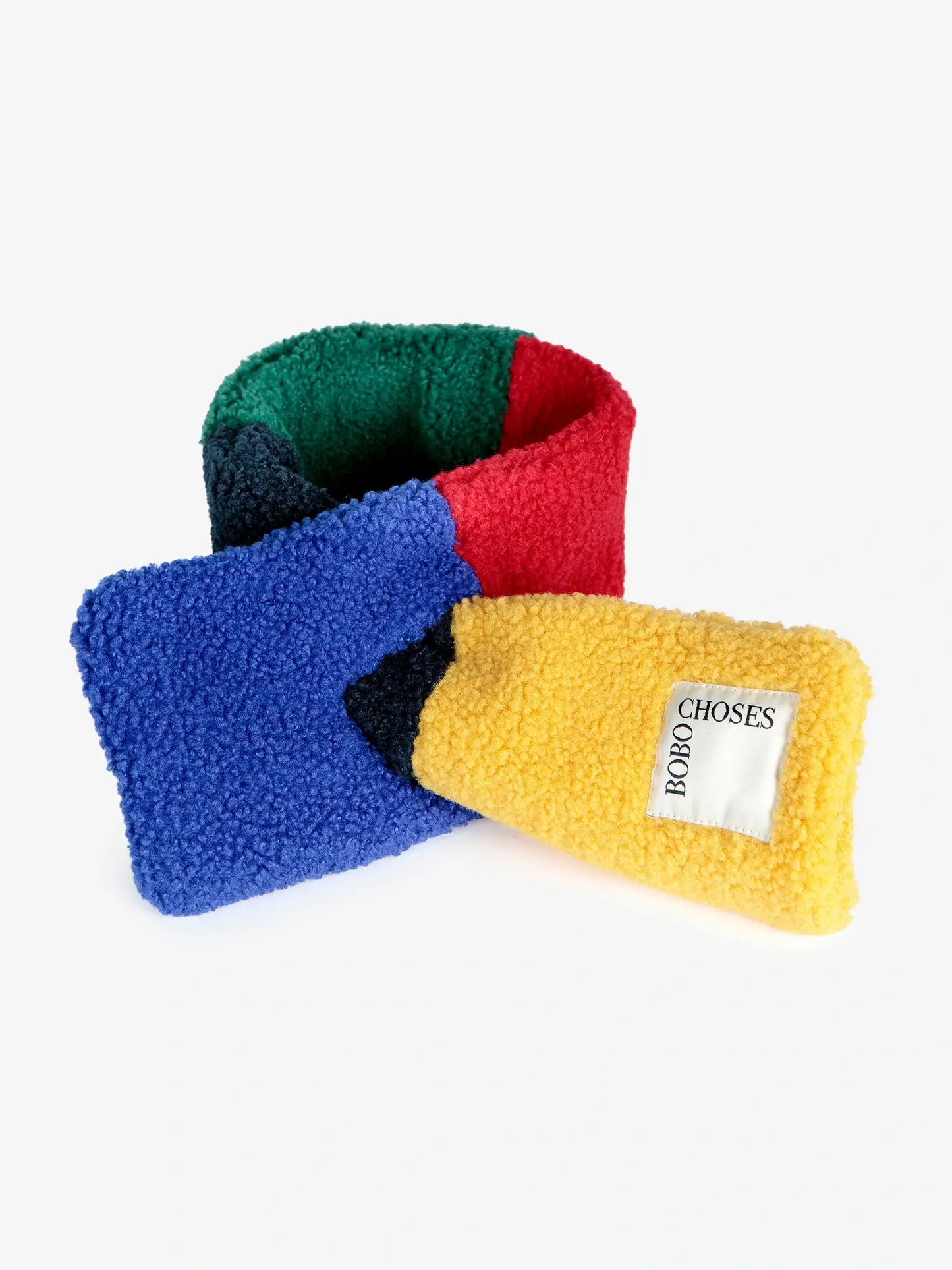 Color Block sheepskin neck warmer