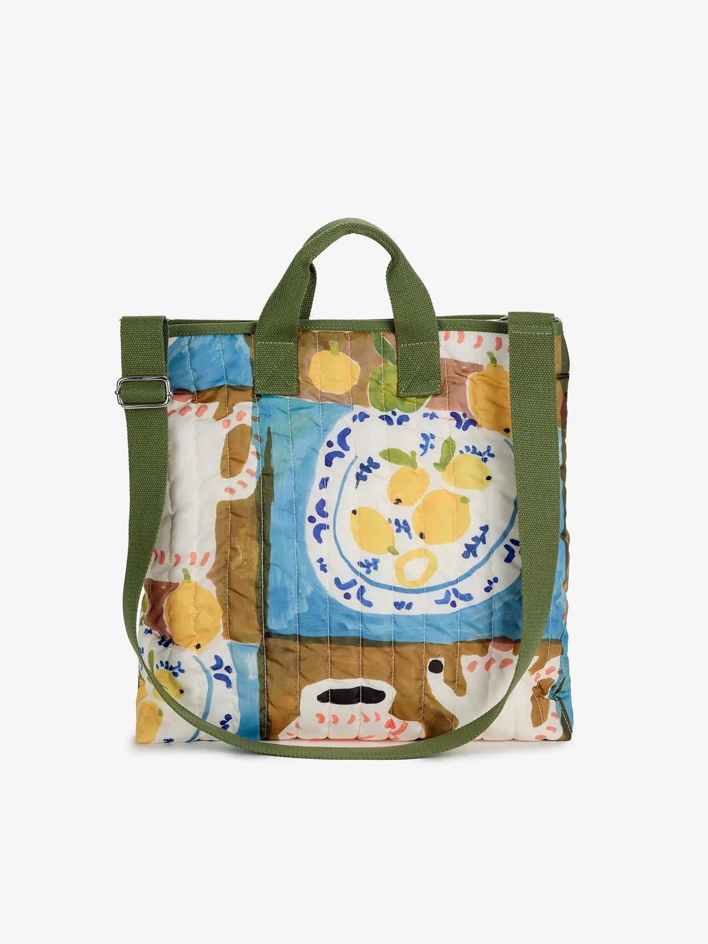 Abstract Tea time print quilted bag