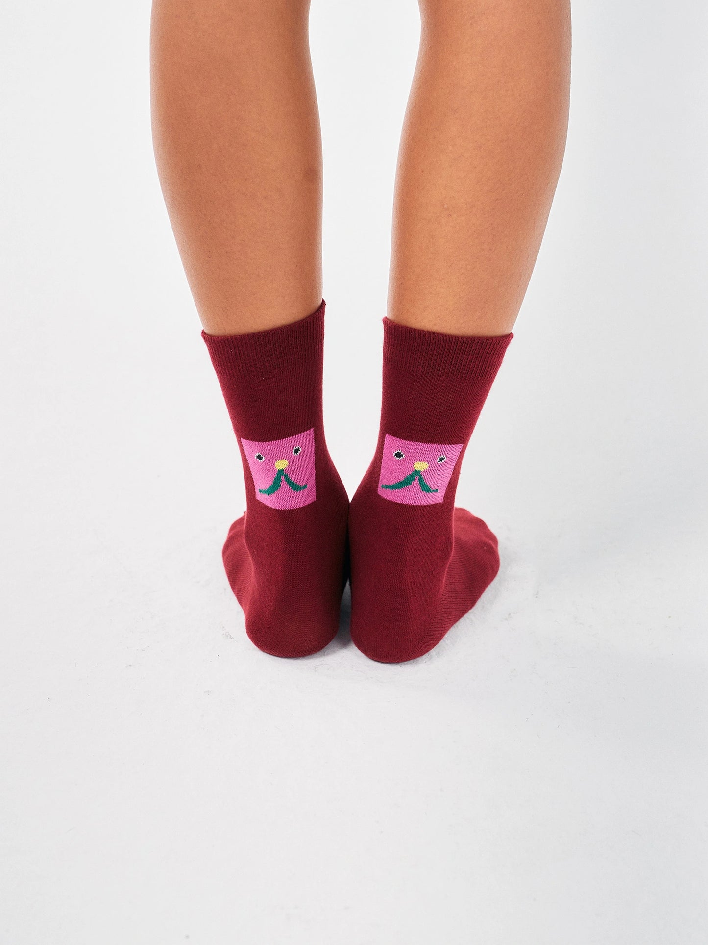 Abstract cat smile short socks