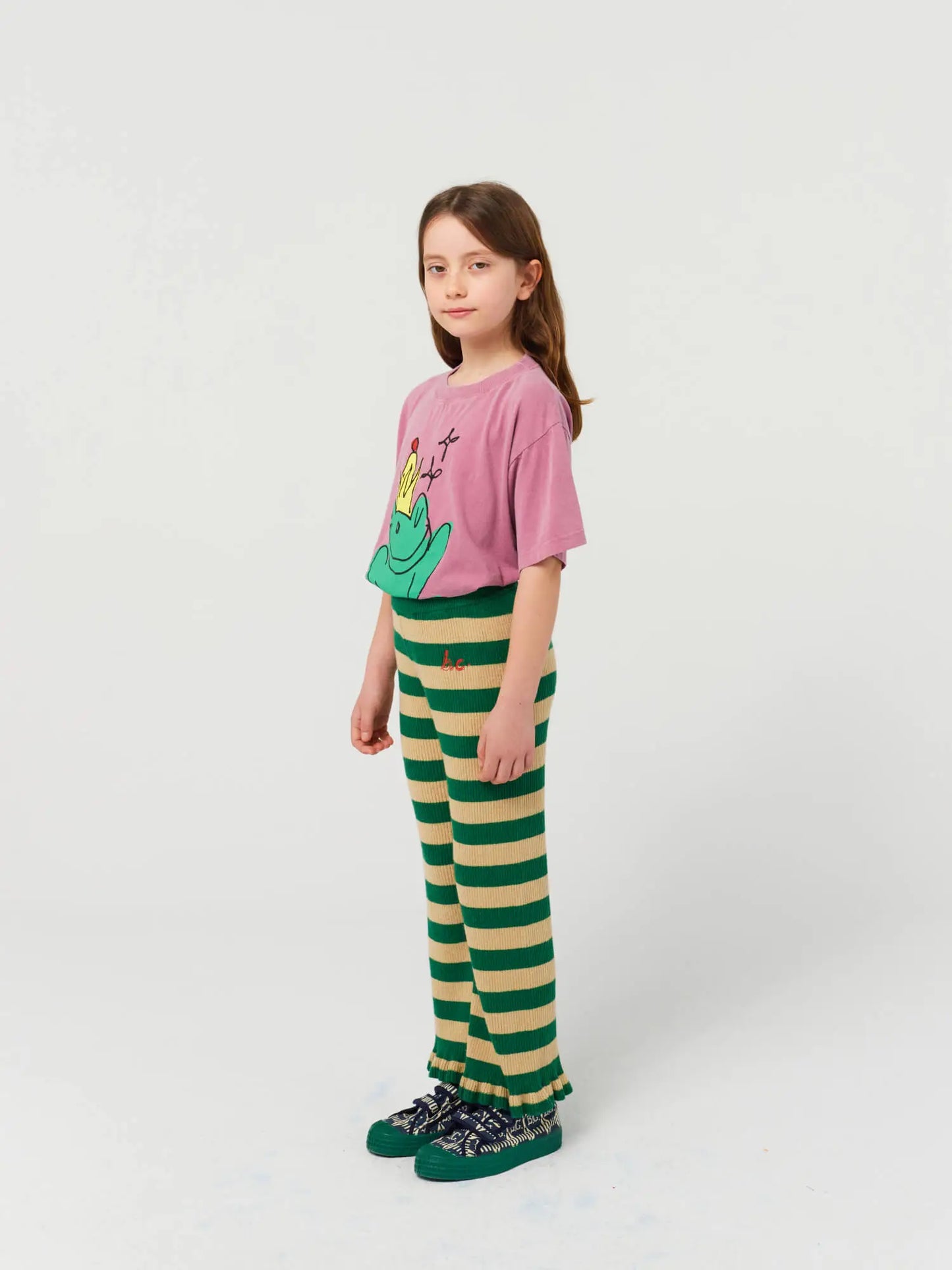 BC stripes knitted ruffle pants