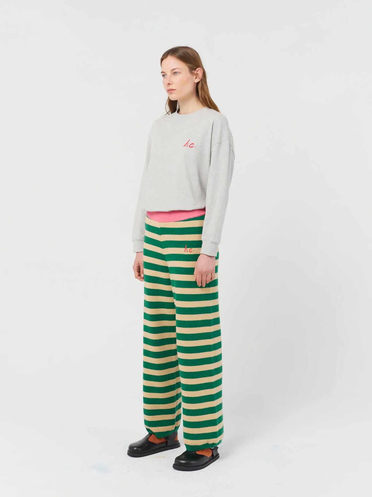 BC stripes knitted pants