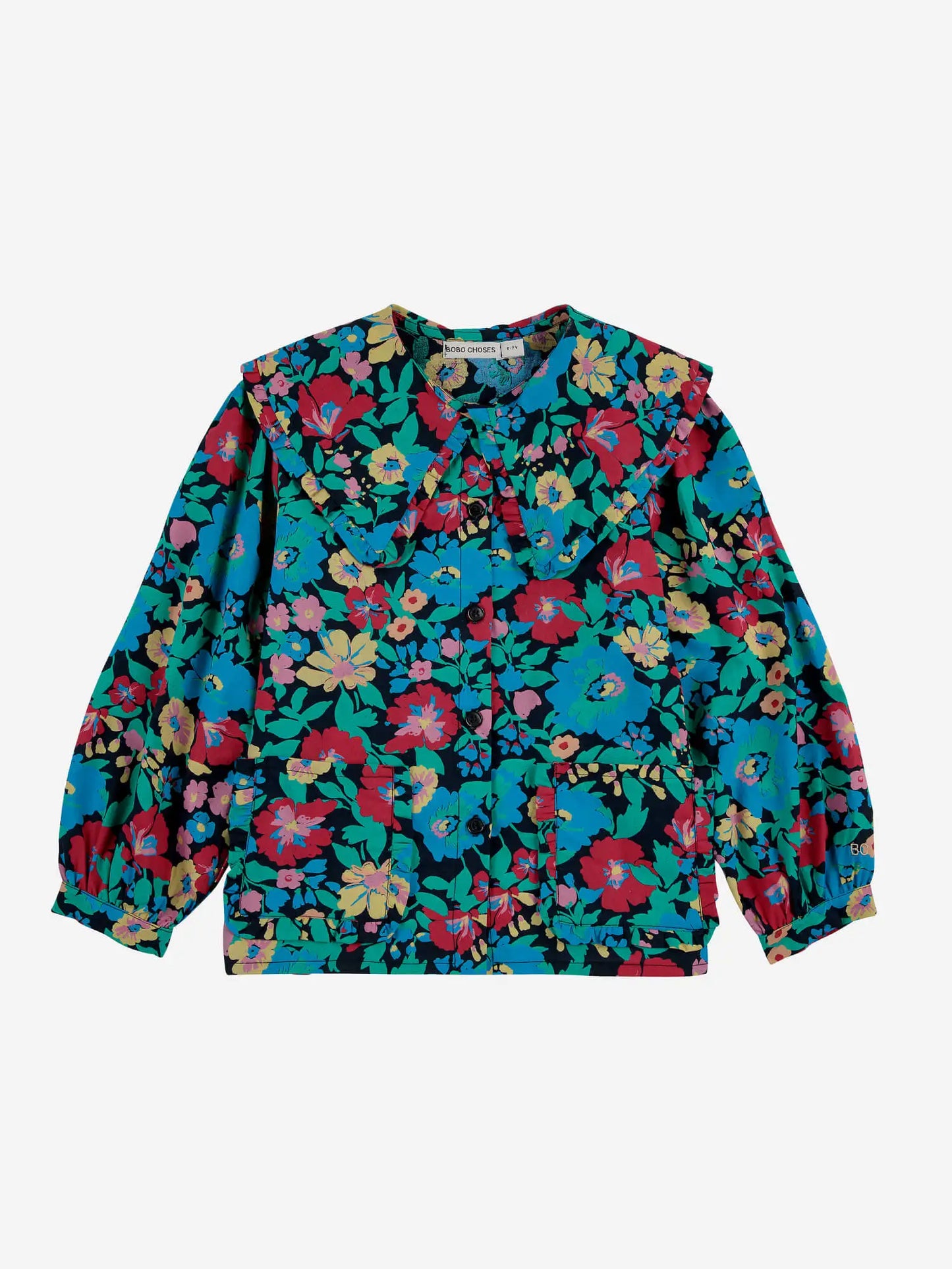 Flowers all over woven blouse