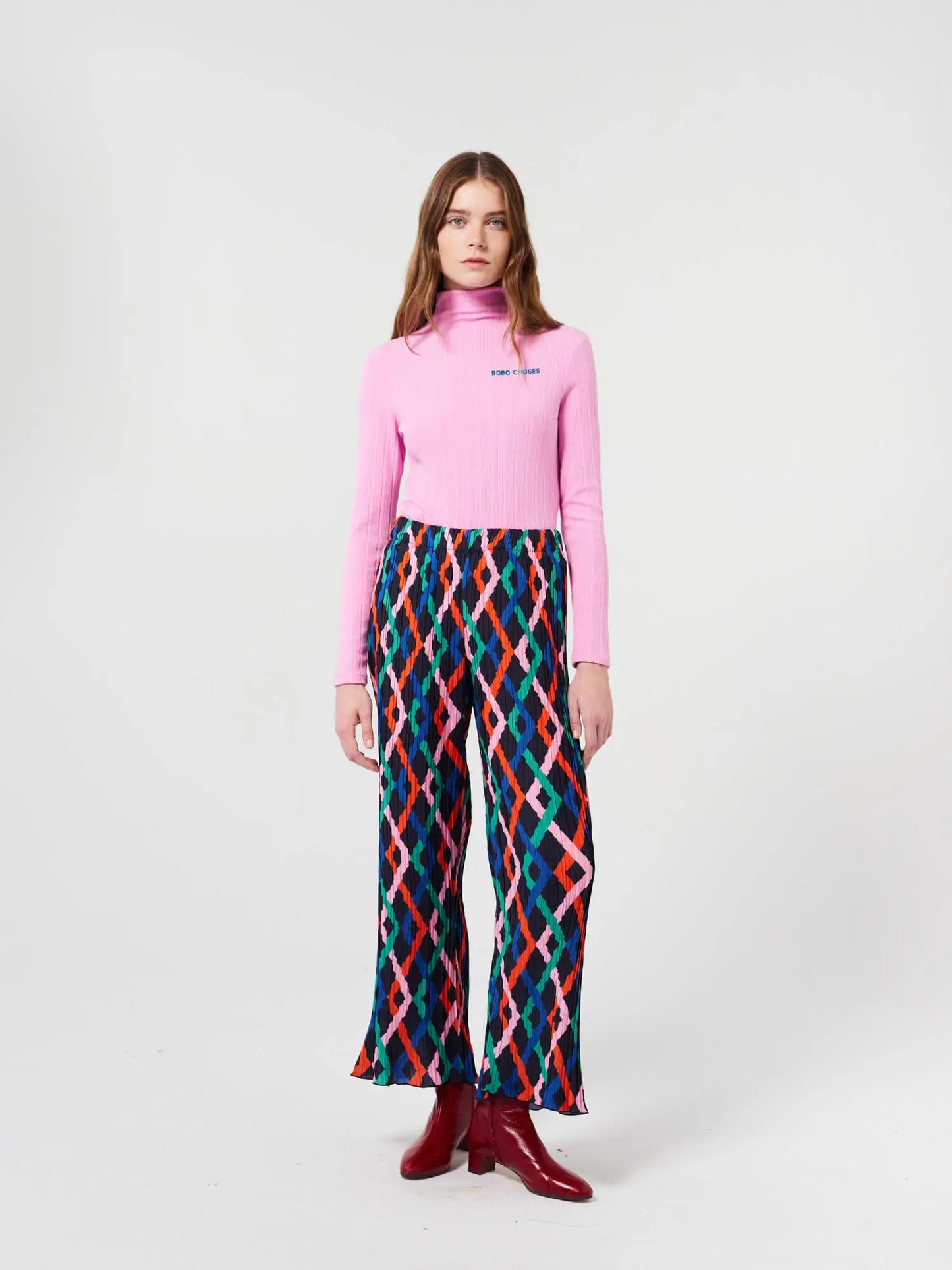 Multicolor Garland pleated flared pants