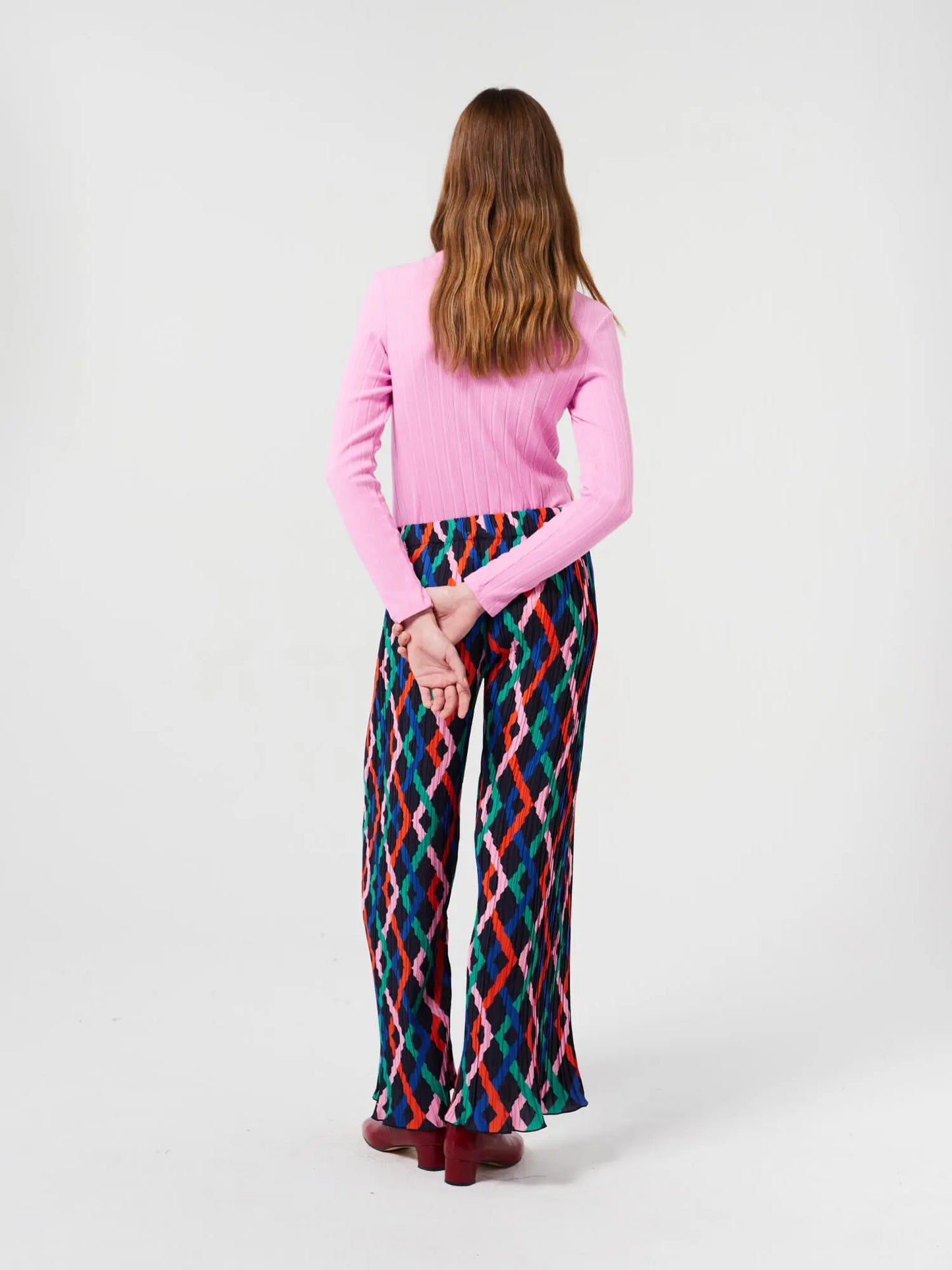 Multicolor Garland pleated flared pants