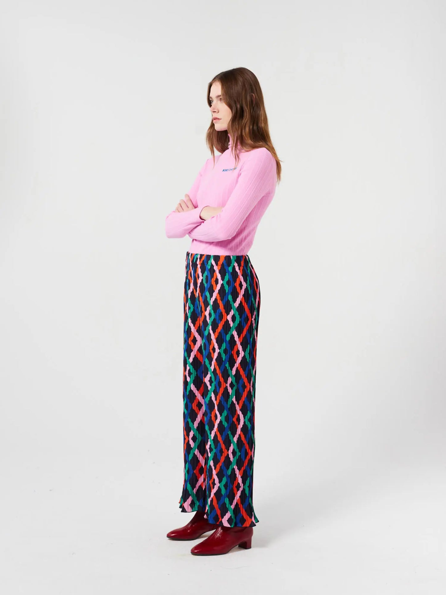 Multicolor Garland pleated flared pants