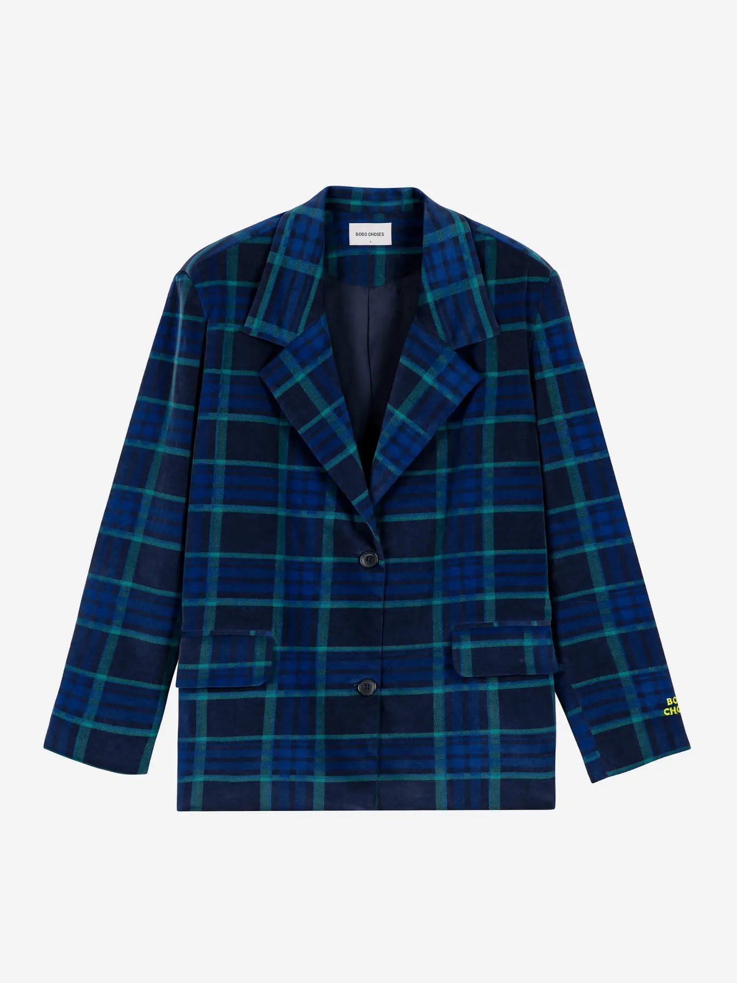 Multicolour check velvet blazer