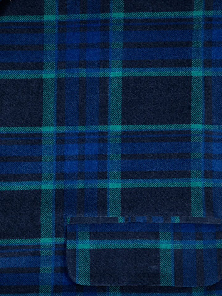 Blazer de terciopelo a cuadros multicolor