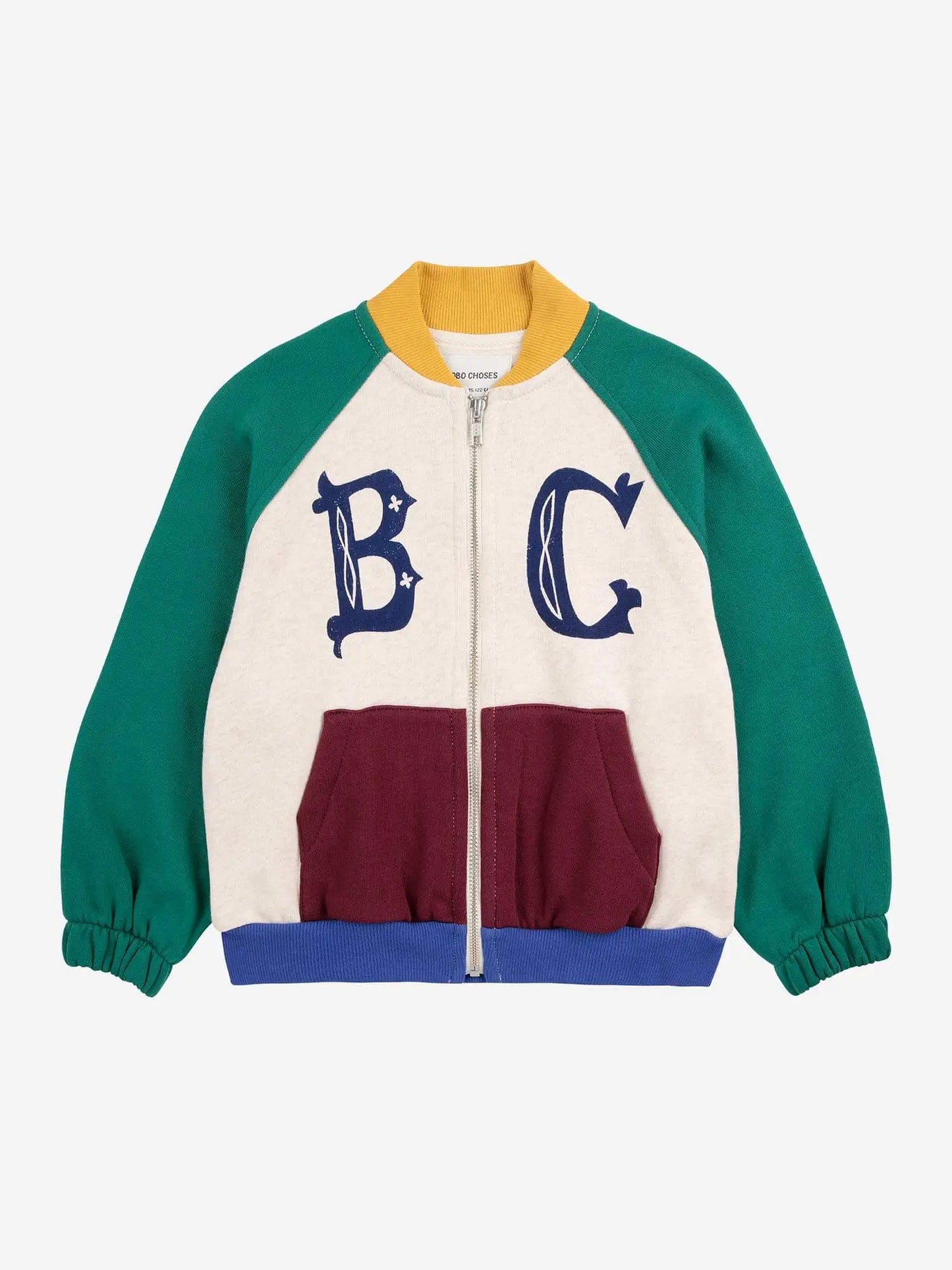 B.C vintage color block zipped sweatshirt