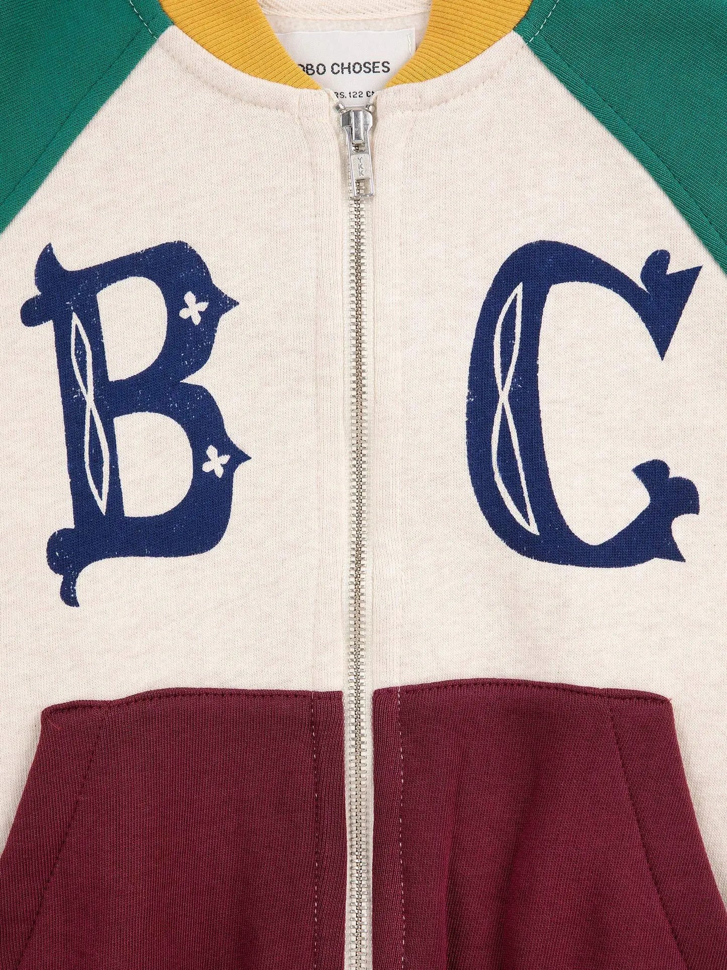 Sudadera de cremallera B.C. vintage en estilo color block