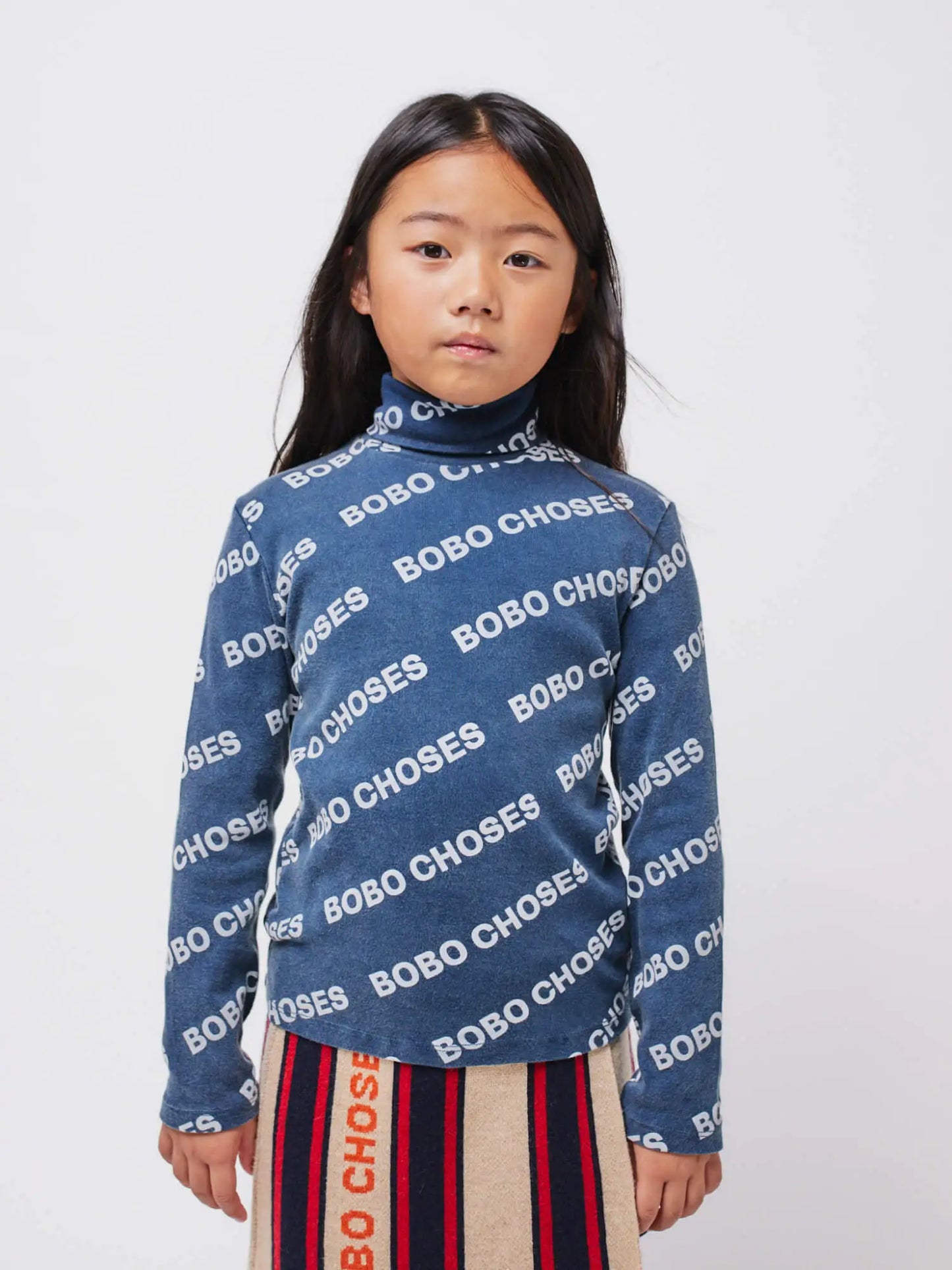 Bobo choses all over rib turtle neck T-shirt