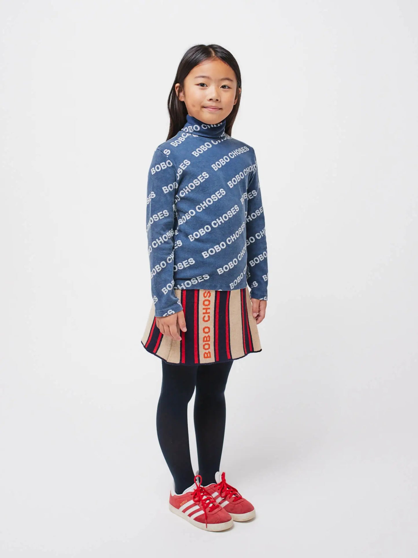 Bobo choses all over rib turtle neck T-shirt