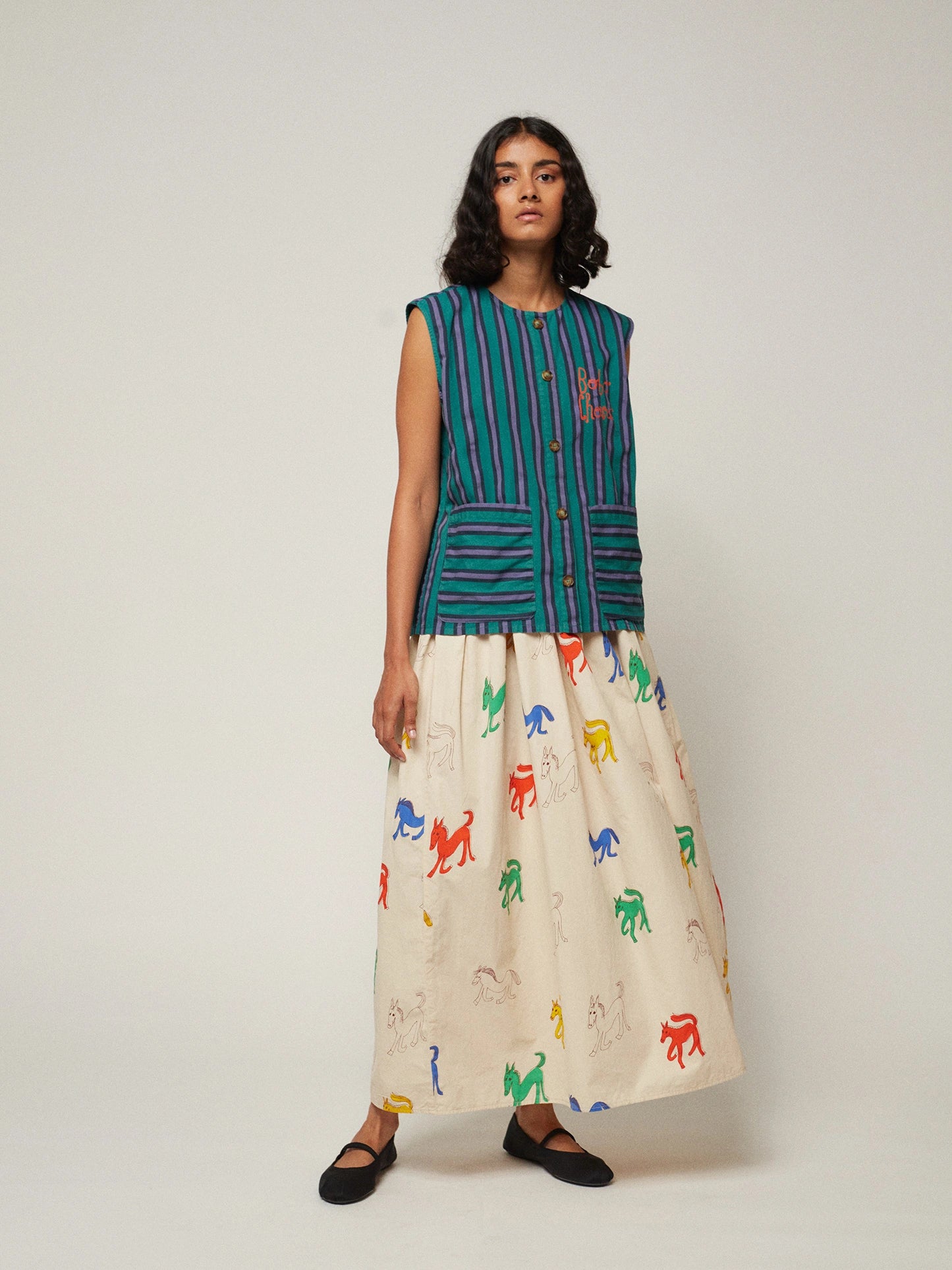 Wonder Horse printed midi dress