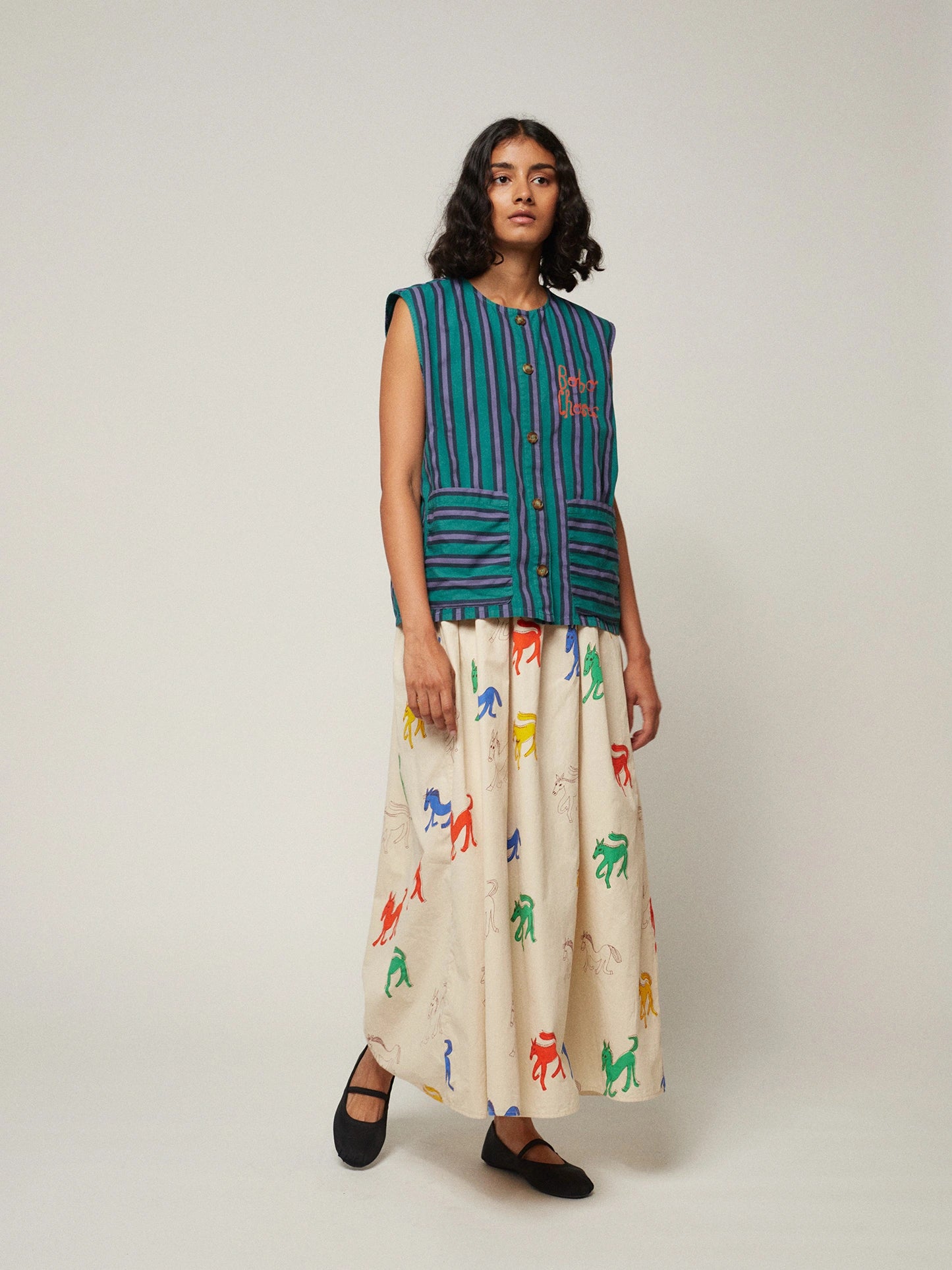 Wonder Horse printed midi dress