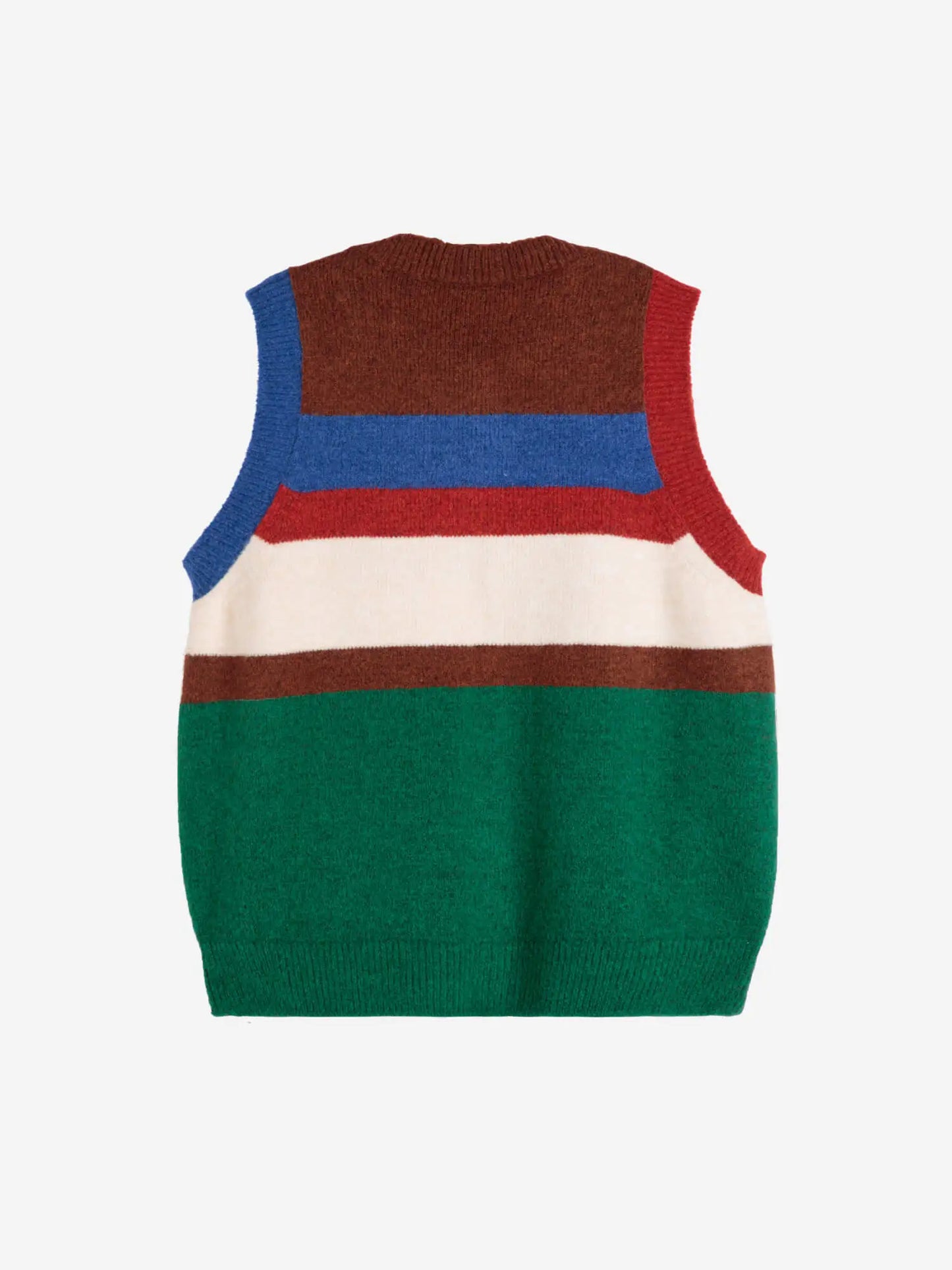 Gilet boutonné en tricot Color Block