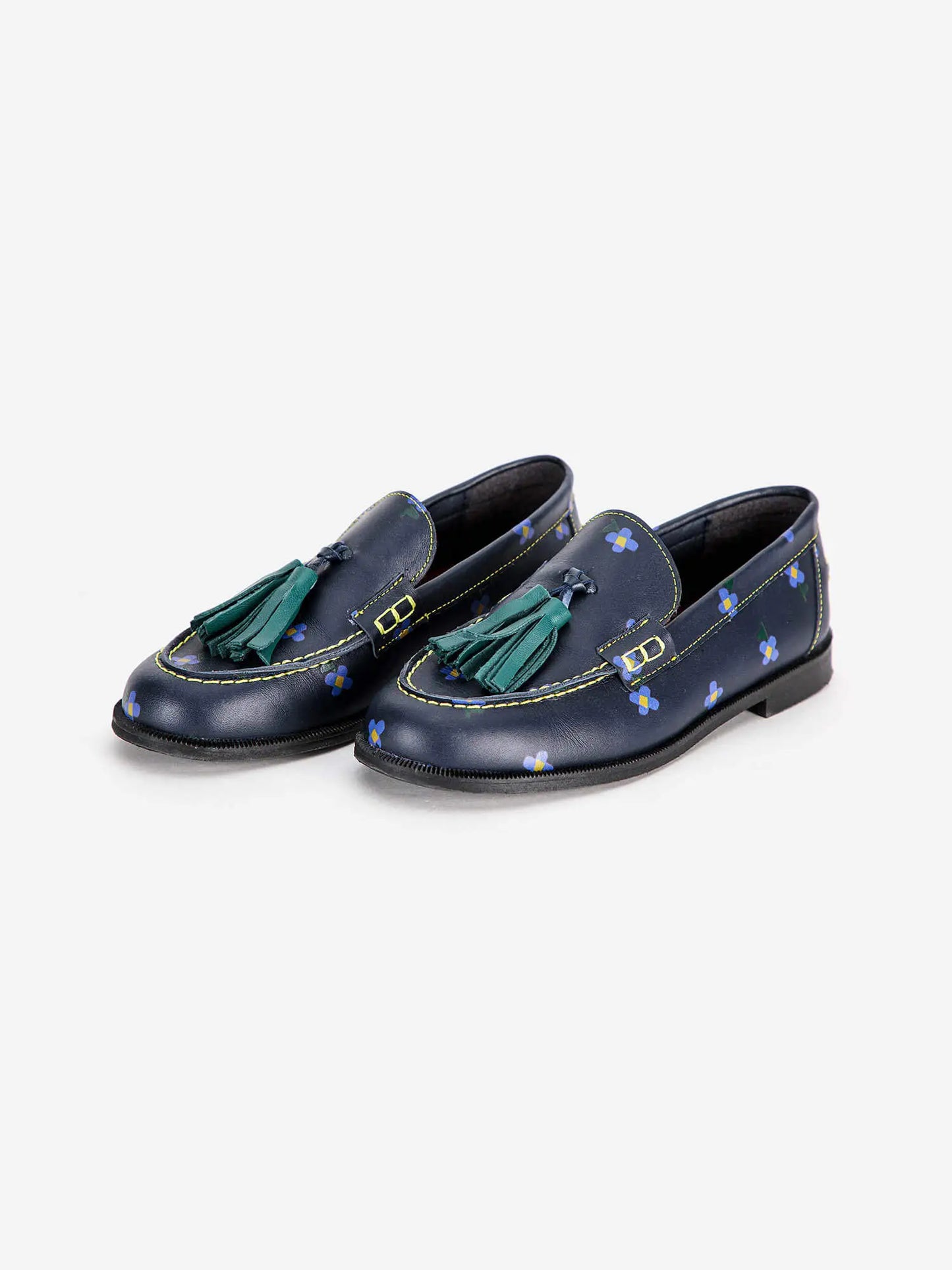 Floral printed loafers