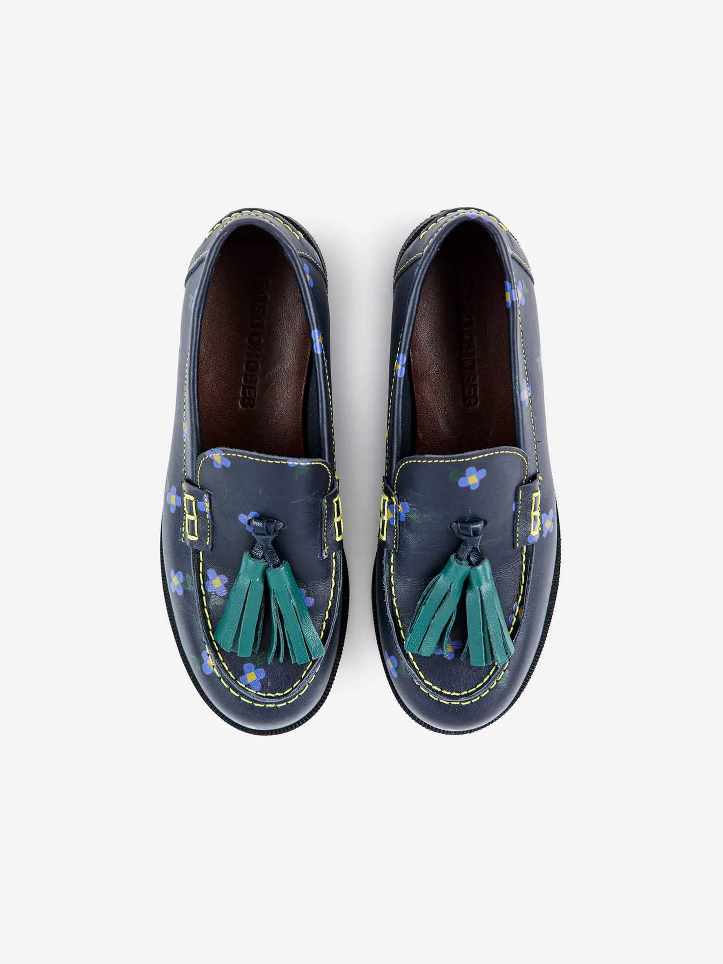 Floral printed loafers