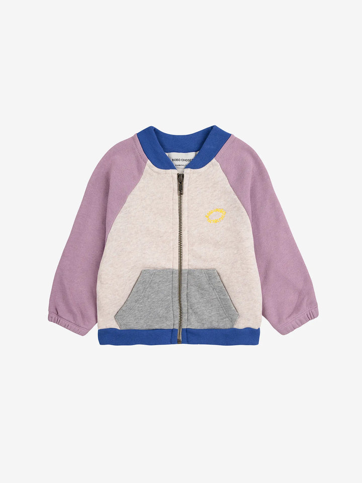 Tic Tac Toe color block zipped sweatshirt