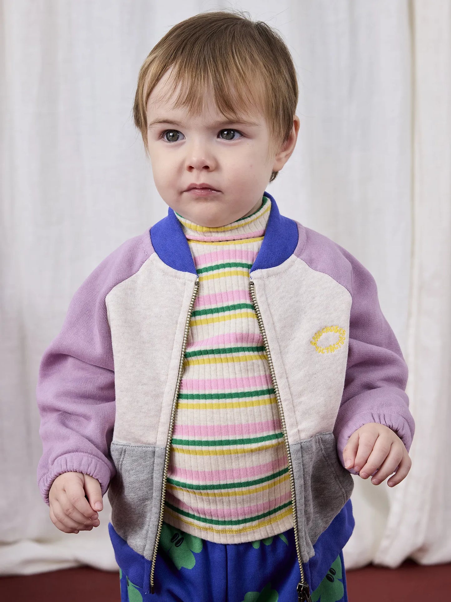 Tic Tac Toe color block zipped sweatshirt