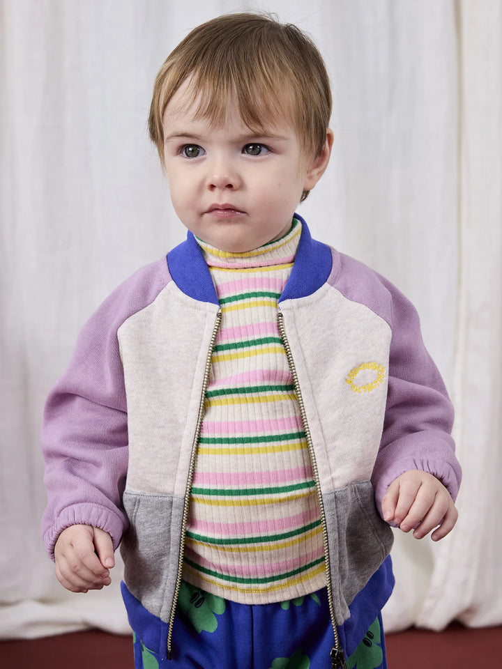 Tic Tac Toe color block zipped sweatshirt