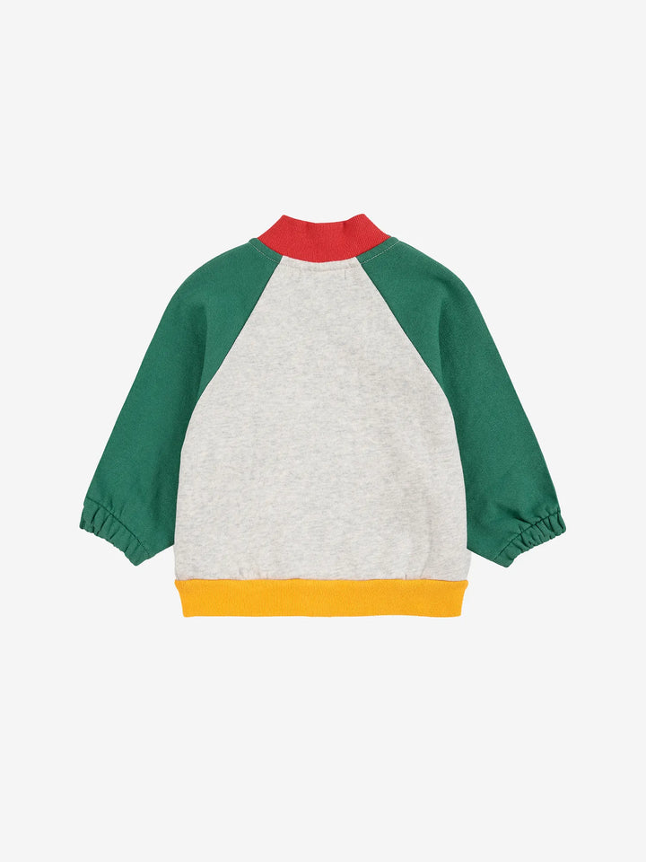 Tic Tac Toe color block zipped sweatshirt