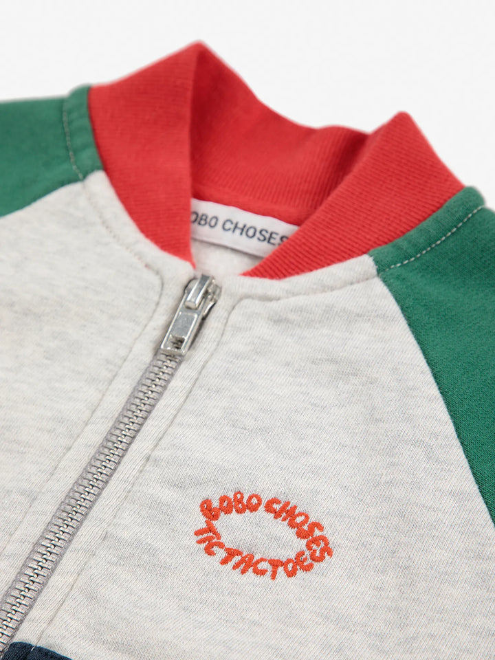Tic Tac Toe color block zipped sweatshirt