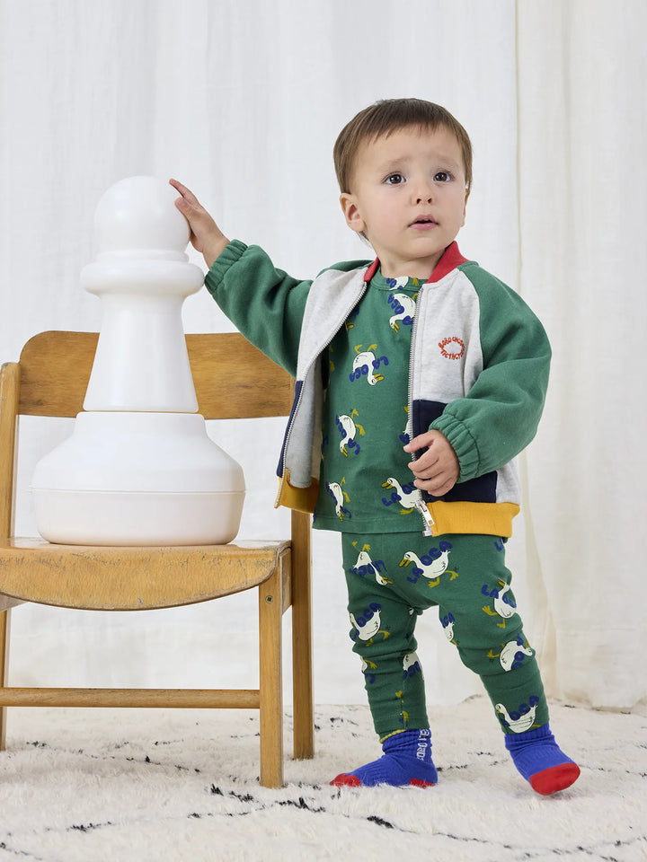 Tic Tac Toe color block zipped sweatshirt