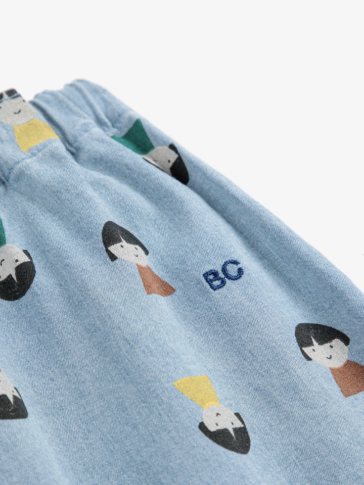 Game Pawns all over light denim pants
