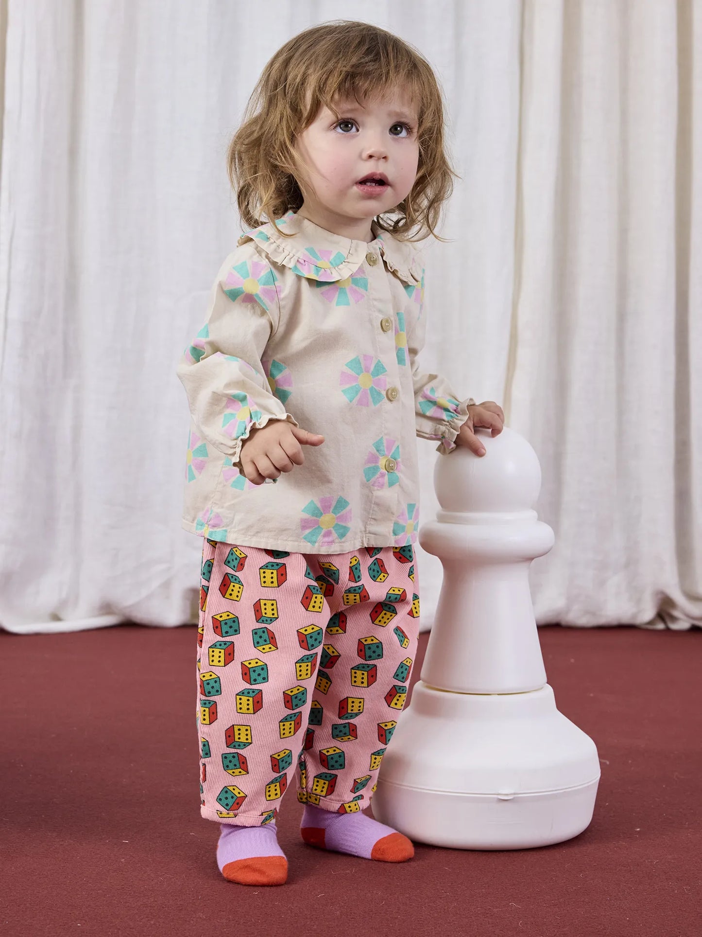 Dices all over micro corduroy pants