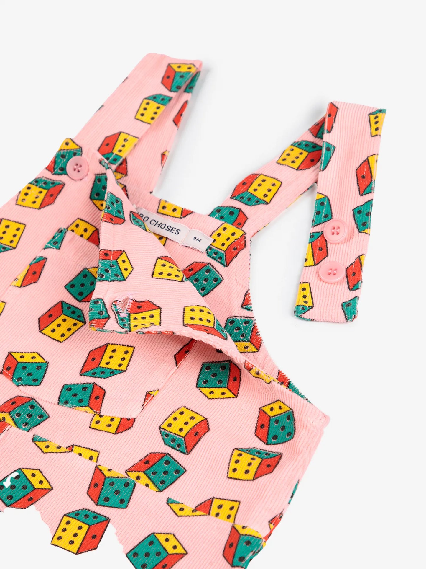 Dices all over micro corduroy dungaree