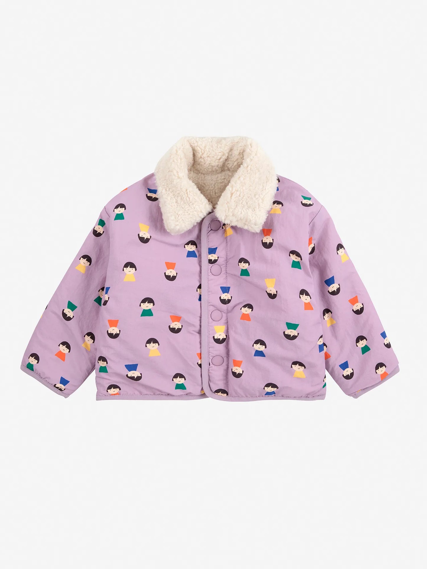 Game Pawns all over reversible sheepskin jacket